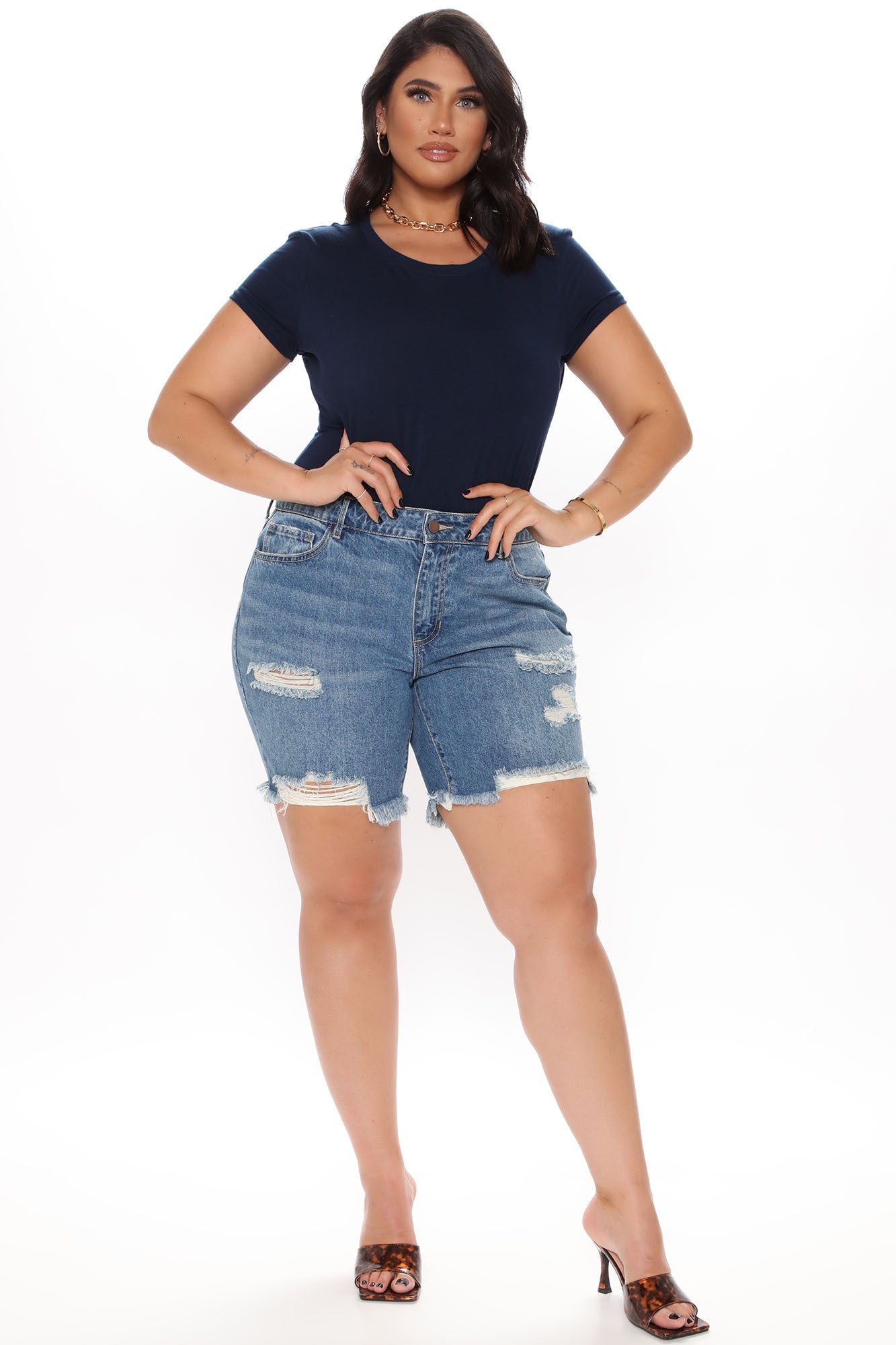 Sabrina Crew Neck Tee - Navy