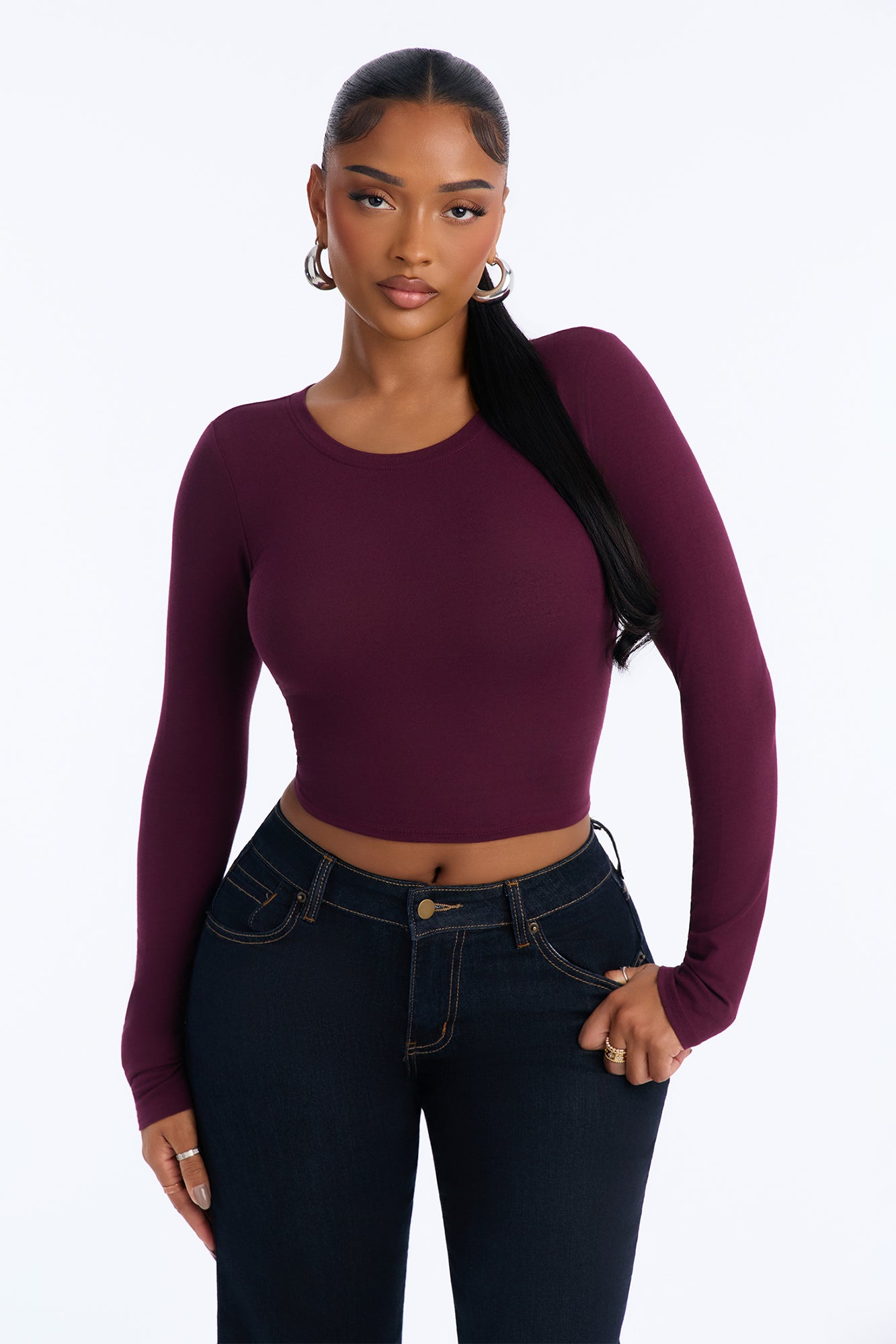 Robin Long Sleeve Top - Plum