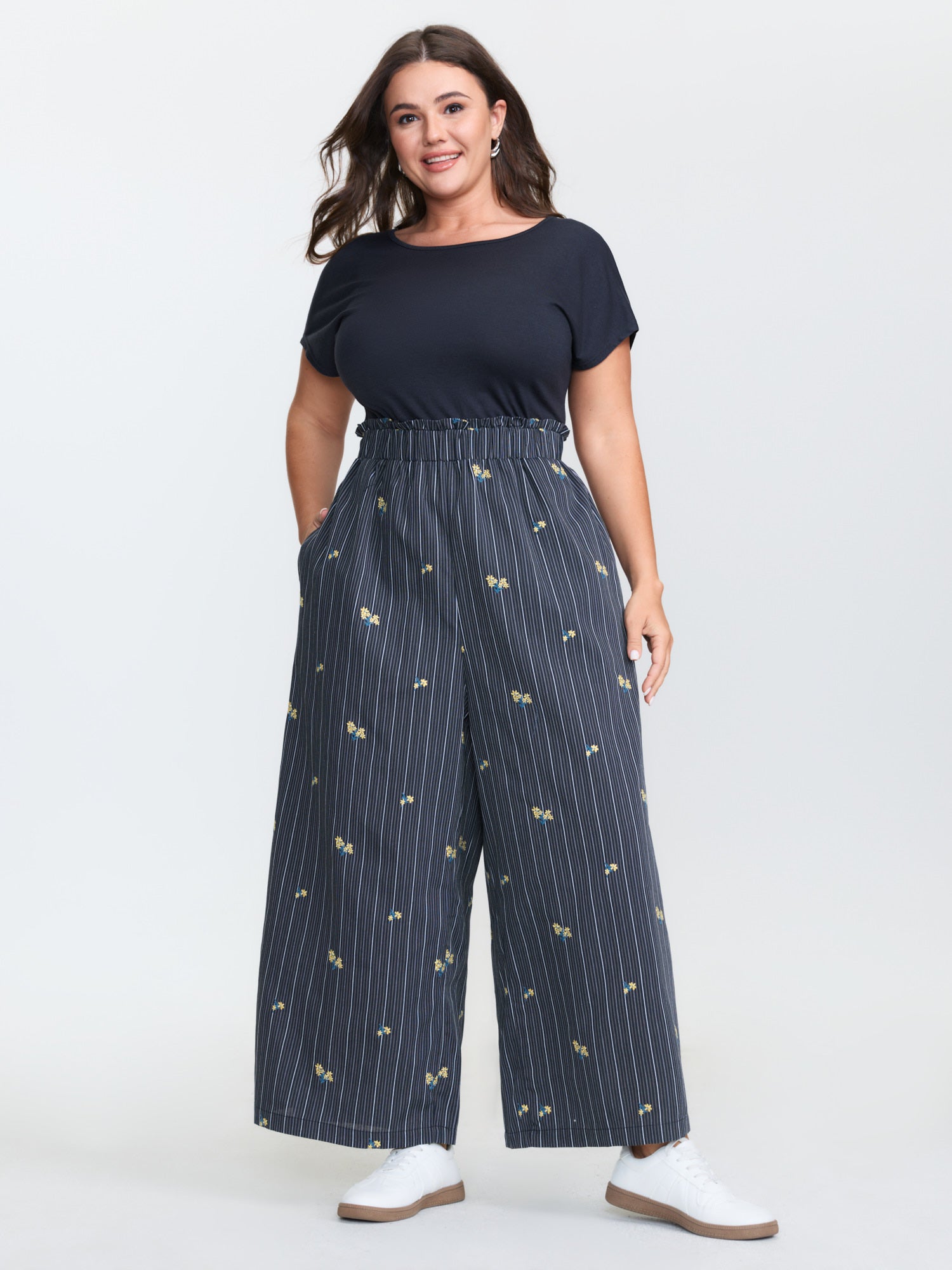 Floral Embroidered Textured Back-Tie Jumpsuit