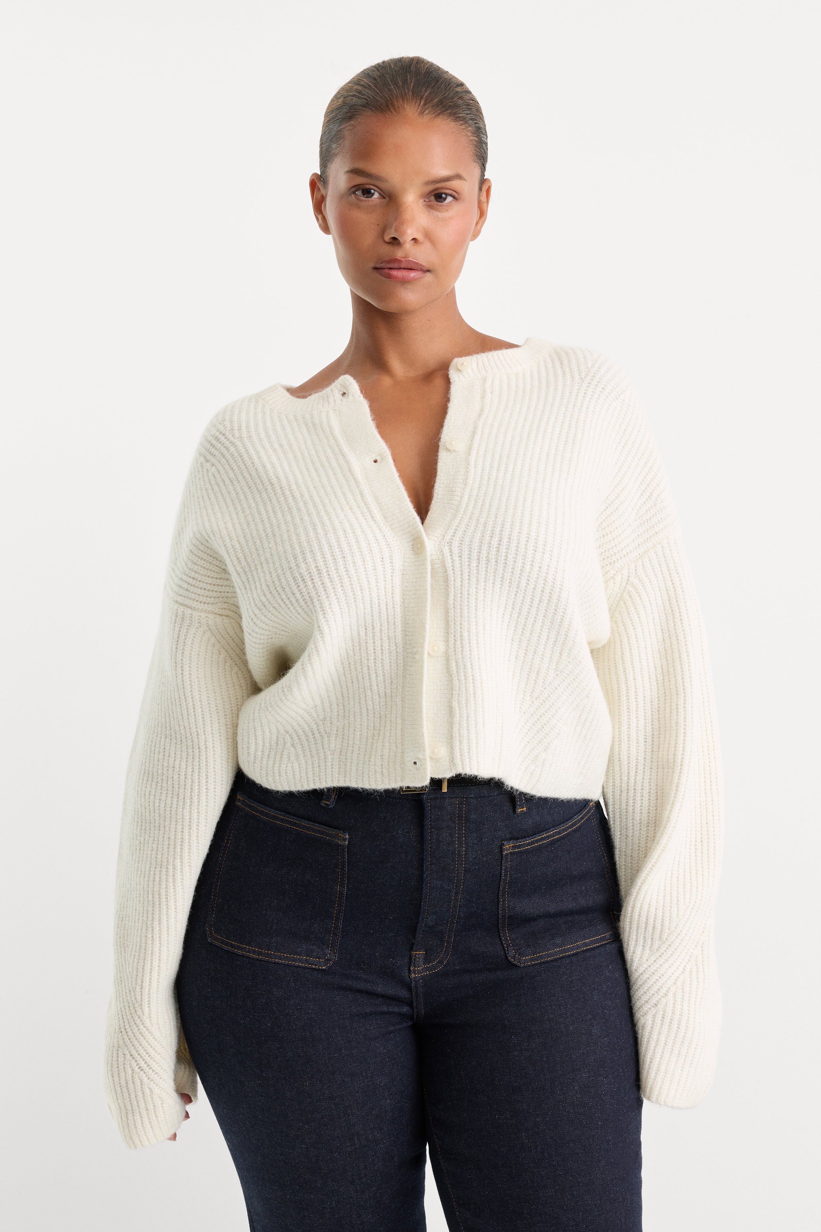 THE CHUNKY KNIT CARDIGAN | CHALK