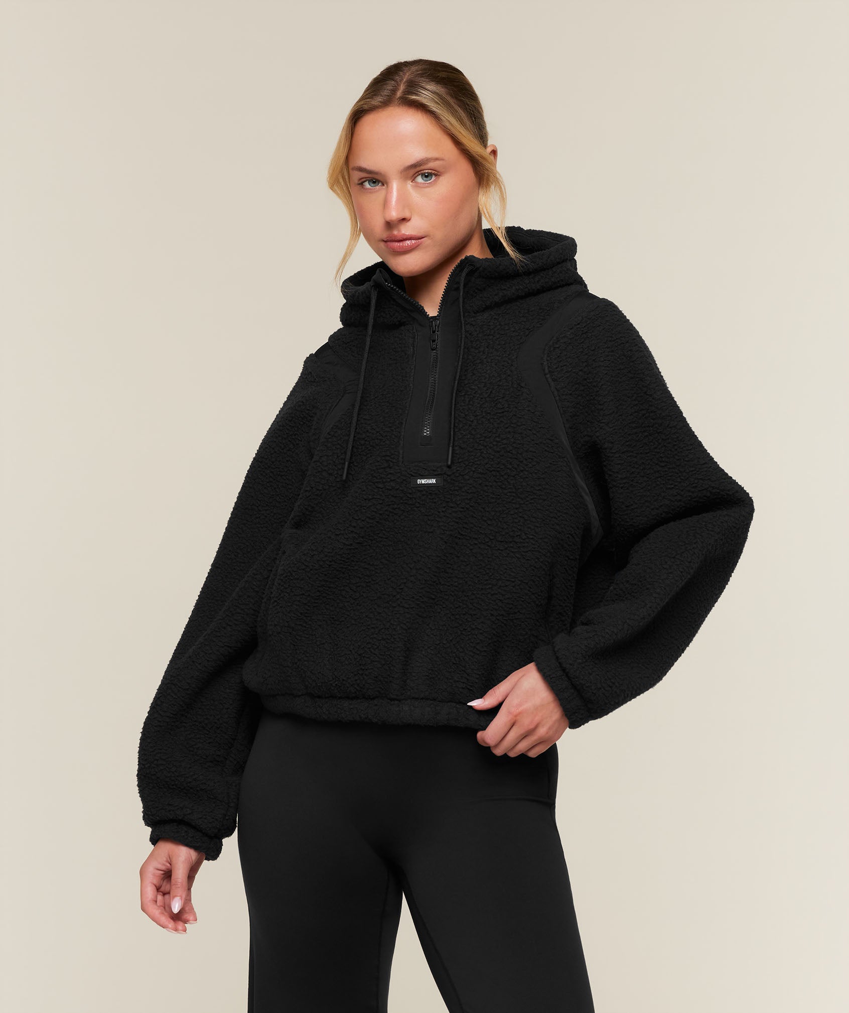 Gymshark Sherpa 1/4 Zip Jacket - Black