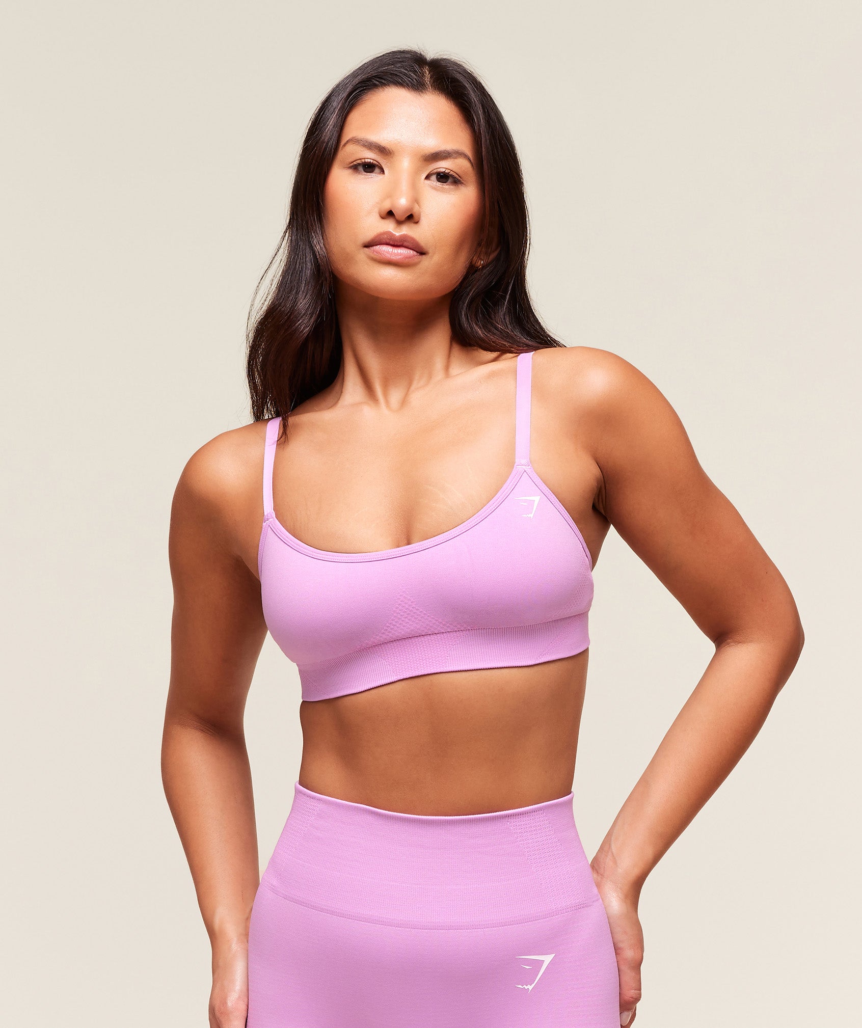 Gymshark Vital Seamless Minimal Sports Bra - Sour Pink/Marl