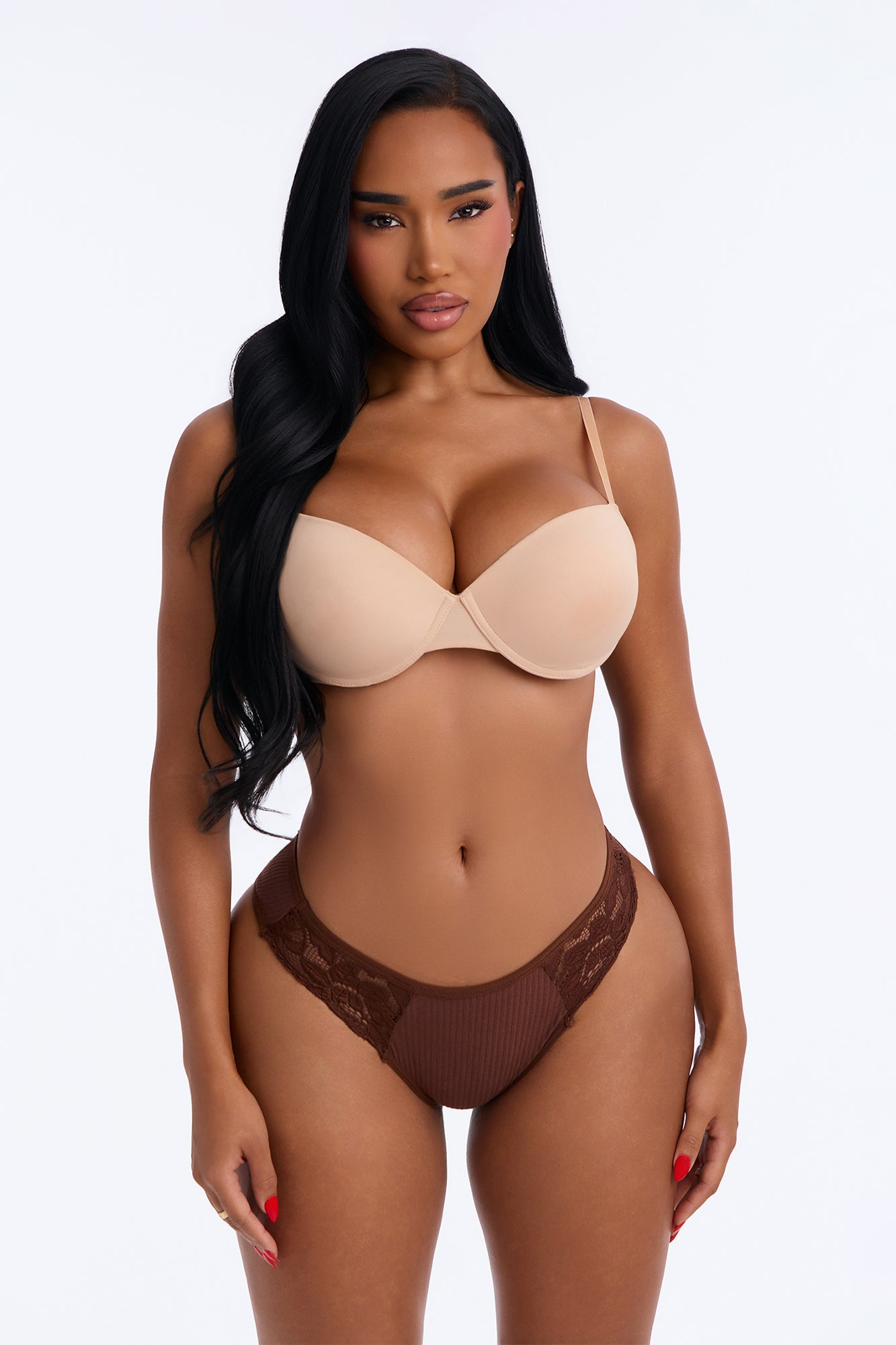 Livia Cotton Ribbed Cheeky Panty - Chocolate