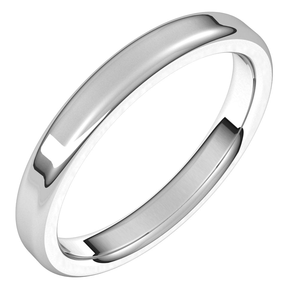 3mm Continuum Sterling Silver Round Edge Comfort Fit Flat Band
