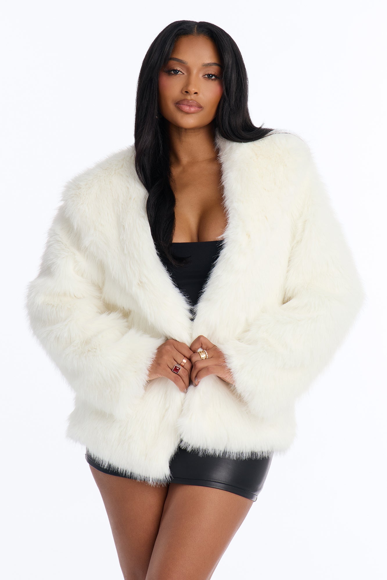 Couture Dreams Faux Fur Coat - Ivory