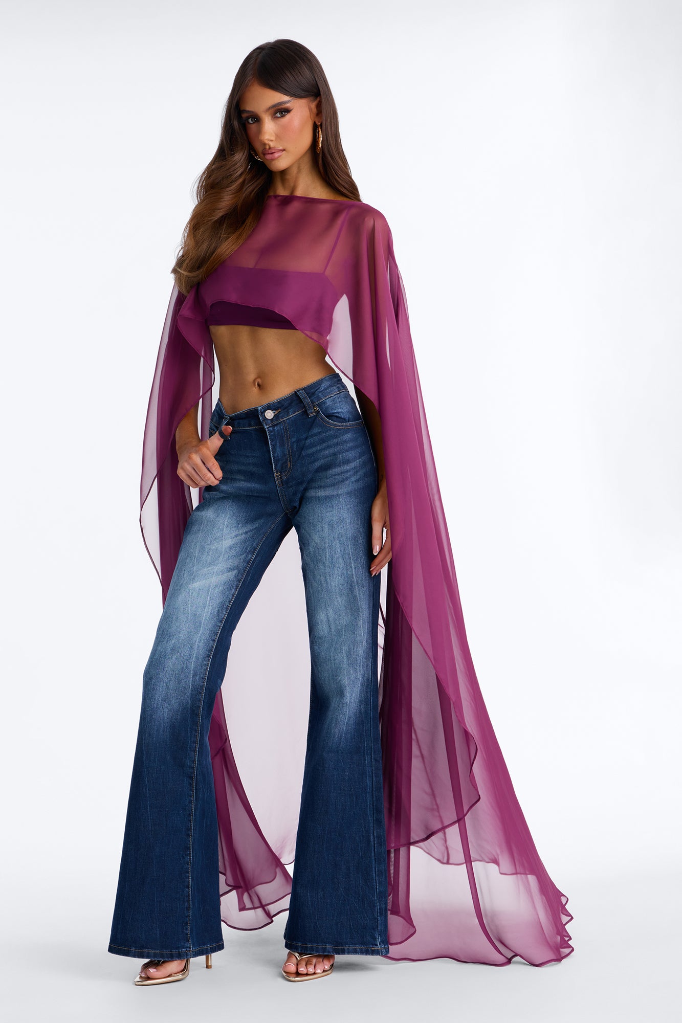 Causing Problems 2 Piece Chiffon Blouse - Plum