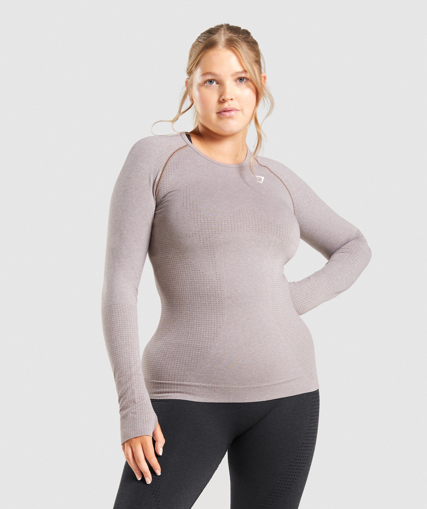 DNU - Gymshark Vital Seamless 2.0 Long Sleeve Top - Taupe Marl