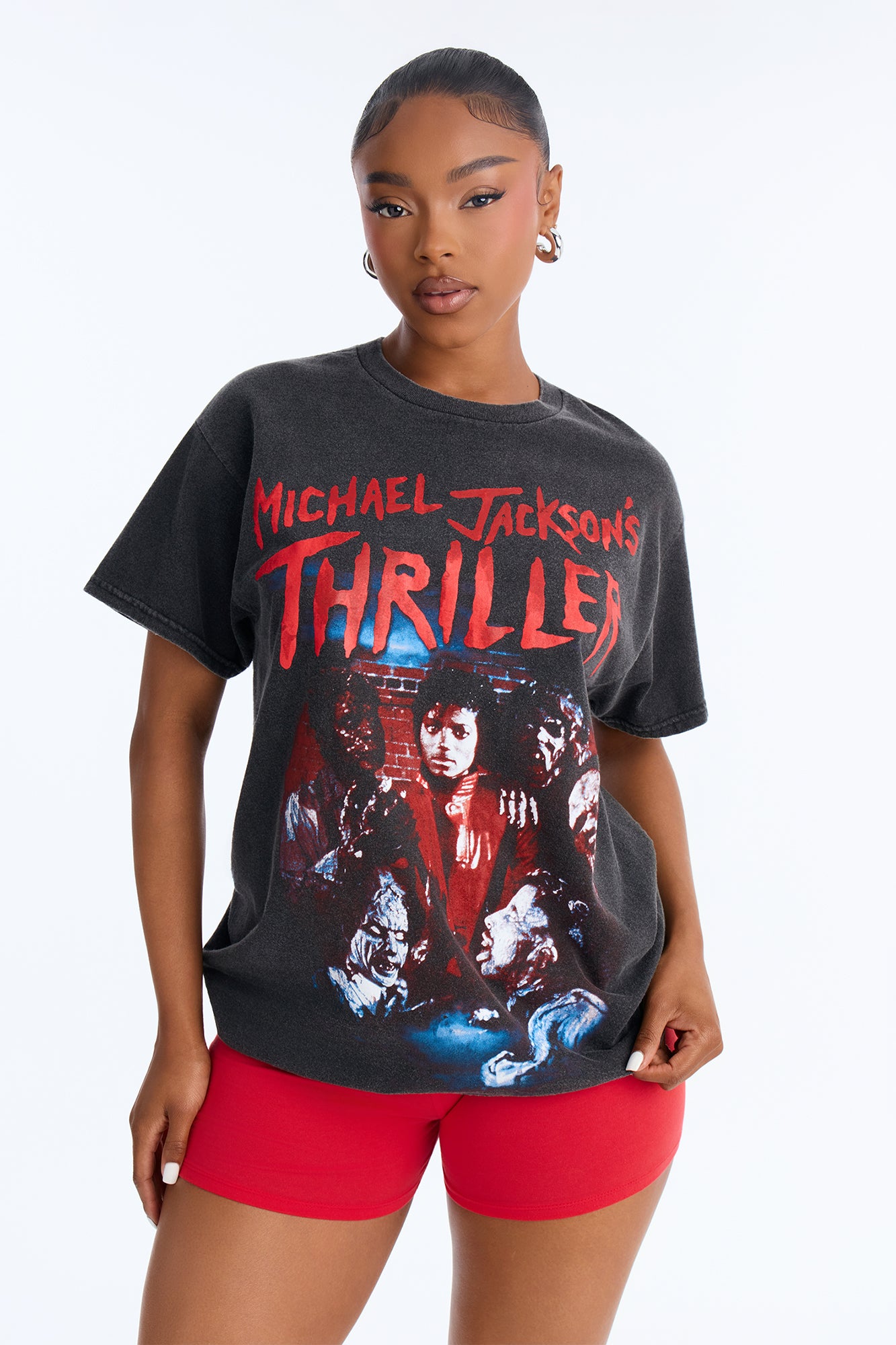 Michael Jackson Thriller Night Washed Tee - Black