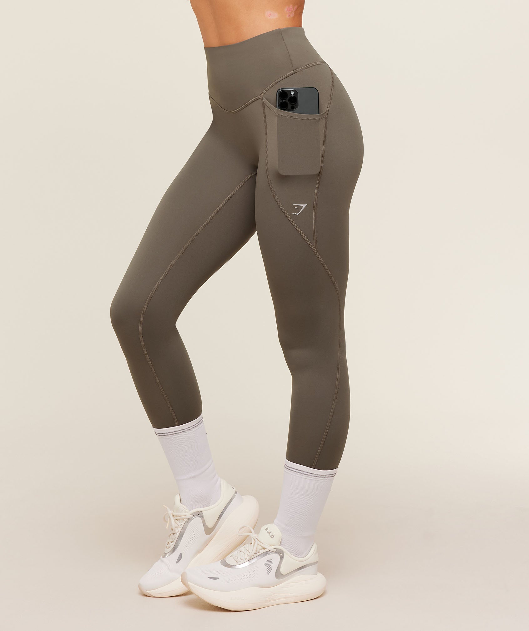 Gymshark Running Pocket Legging - Camo Brown