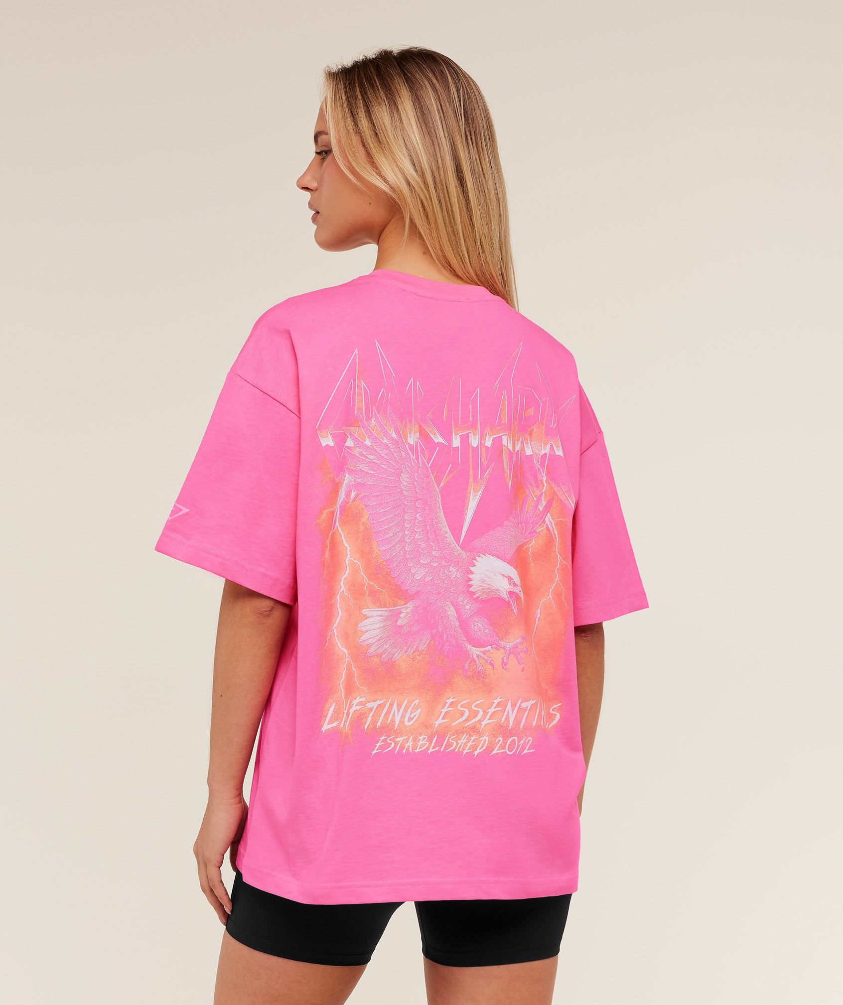 Gymshark Eagle Band Style Graphic Short Sleeve T-Shirt - Electric Pink