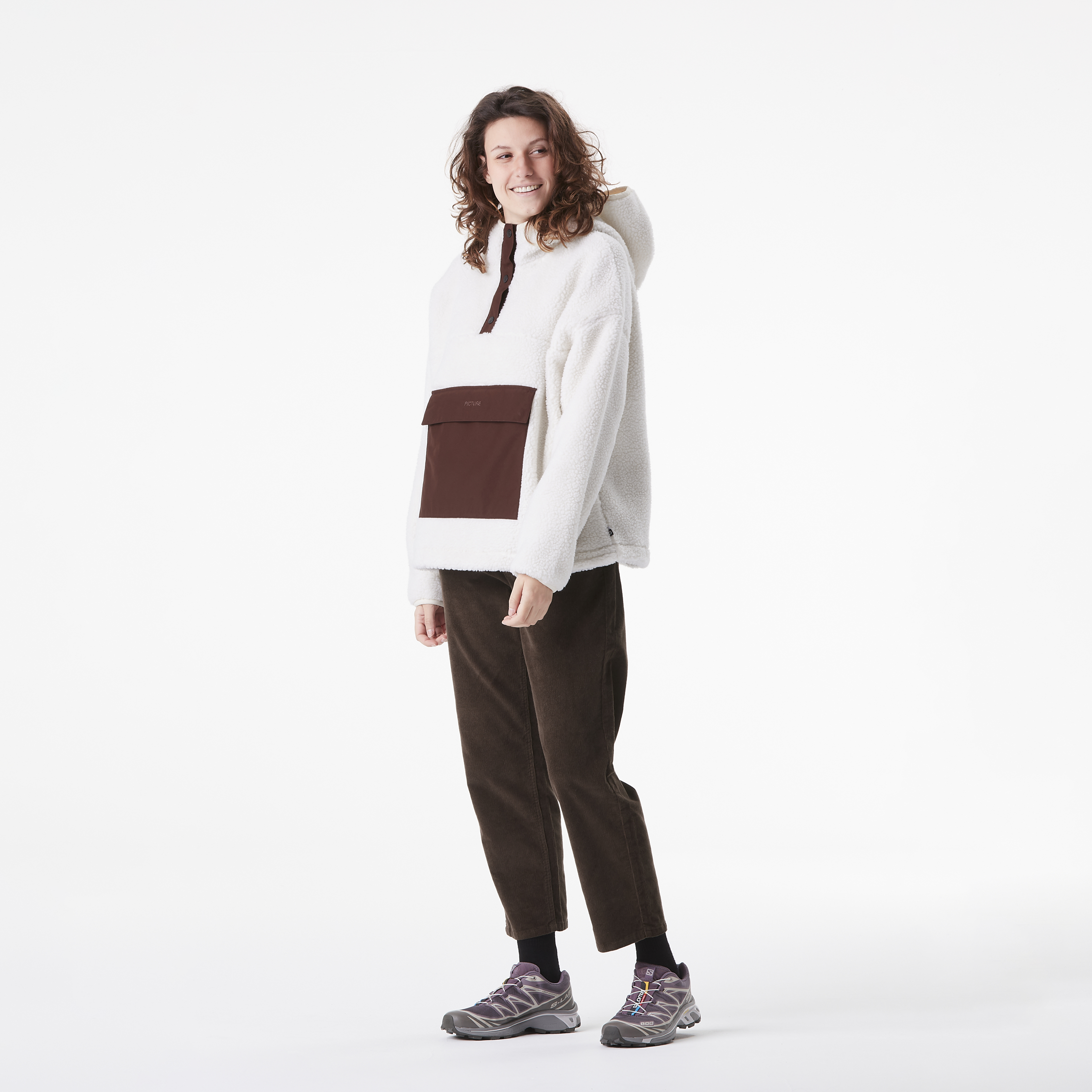 Polaire à capuche 1/4 zippée femme PAKKIS