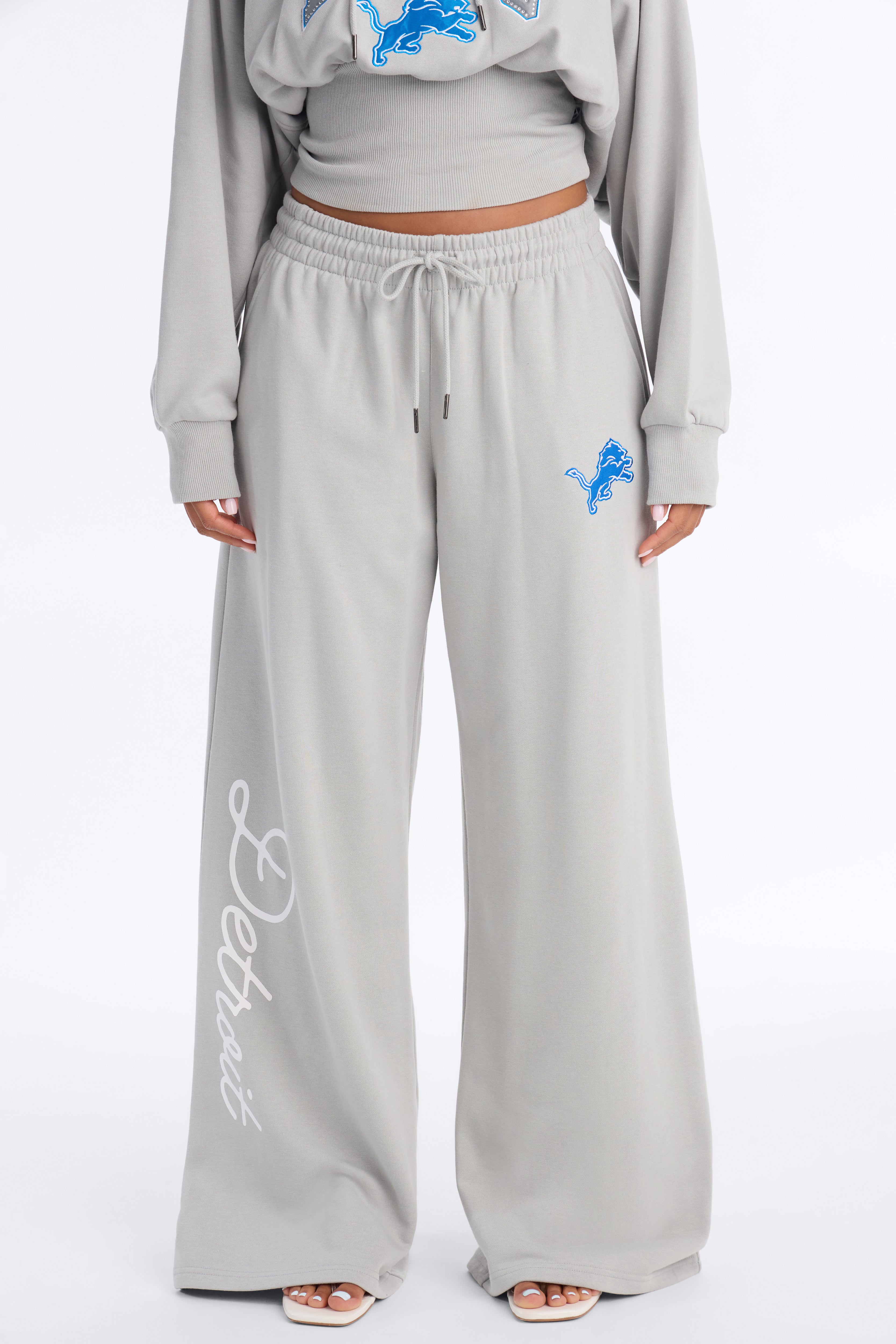 NFL Lions Wide Leg Sweatpant - Grey