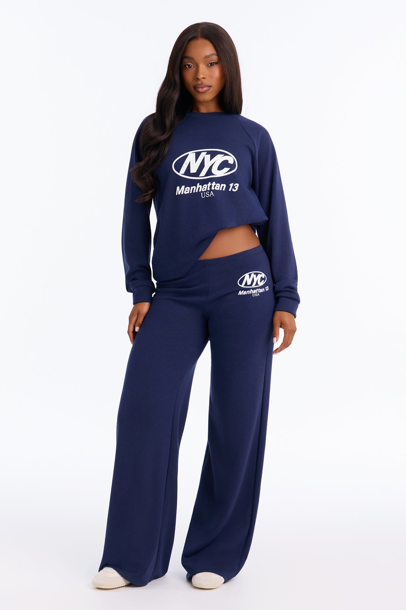 NYC Energy Wide Leg Pant Set - Navy