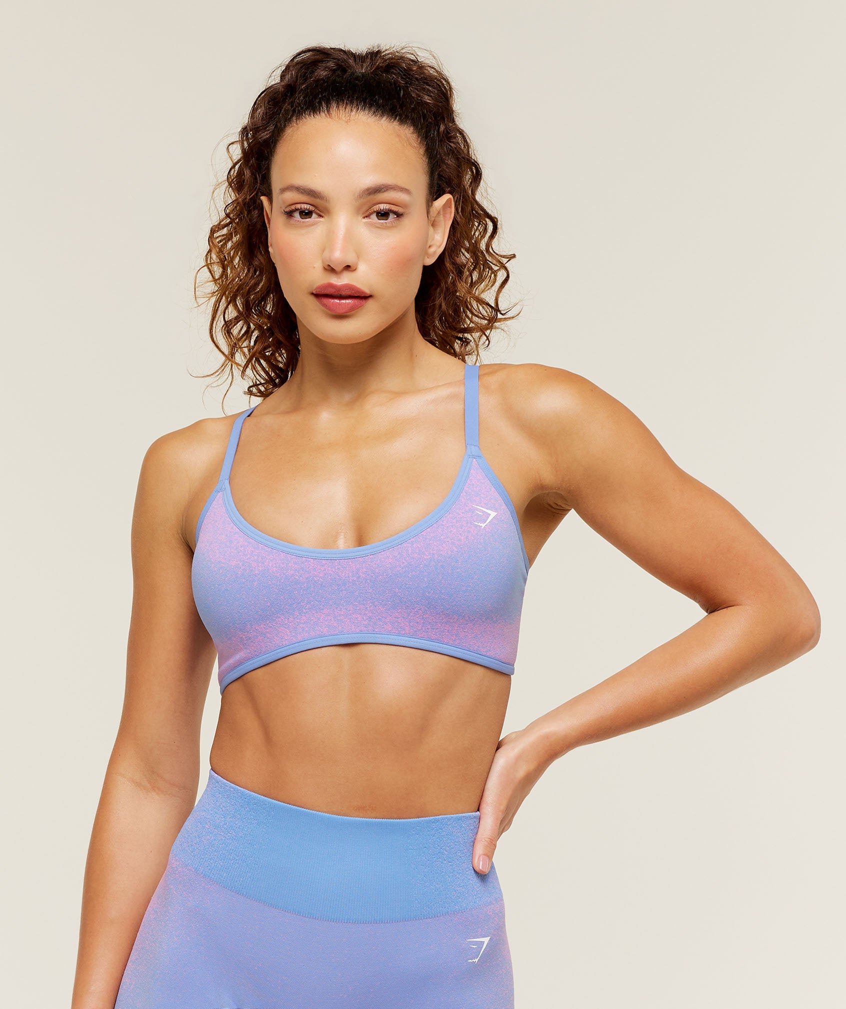 Gymshark Blush Seamless Light Support Sports Bra - Steady Purple/Focus Pink