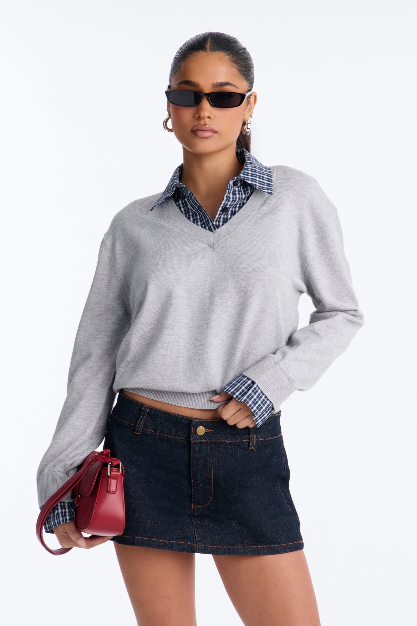 Rustic Feeling Pullover Sweater - Grey