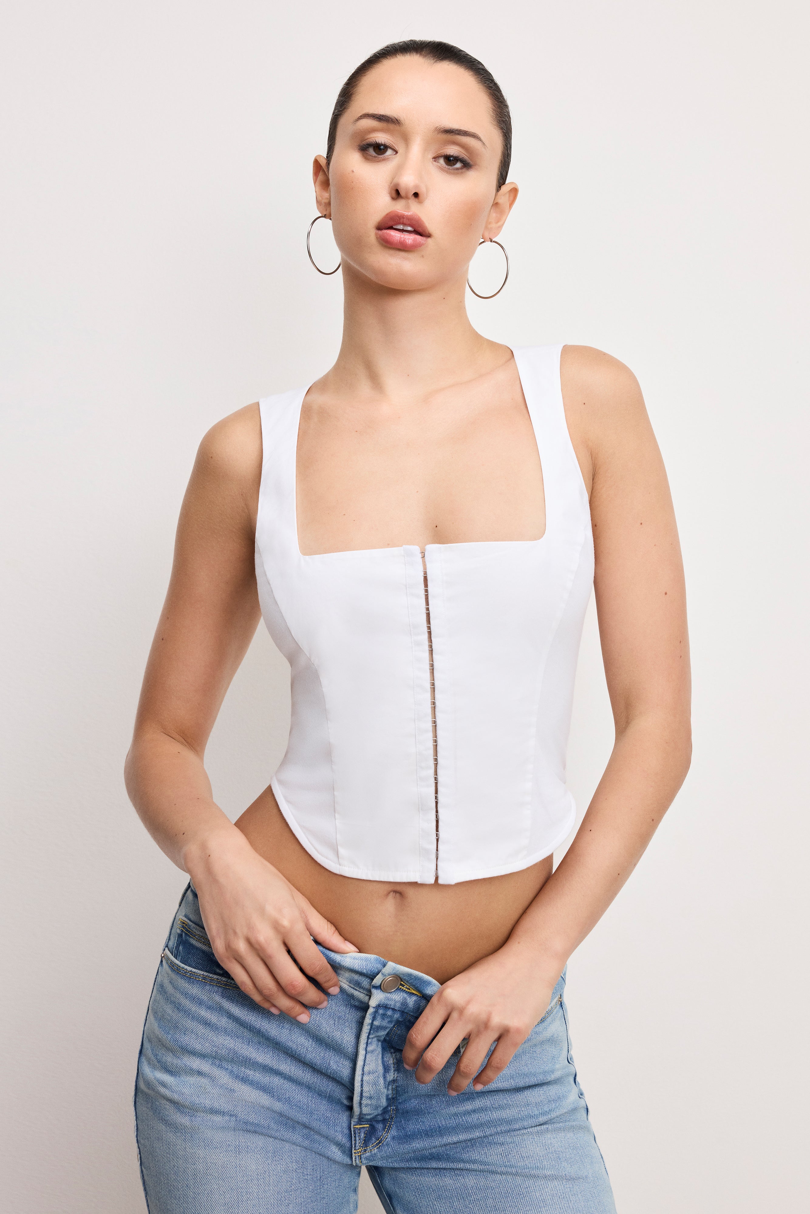 DOLLY POPLIN BUSTIER | WHITE001