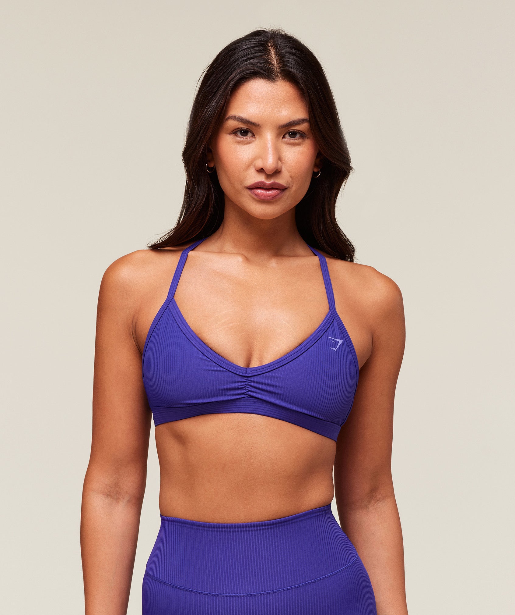 Gymshark Ribbed Minimal Sports Bra - Cobalt Purple