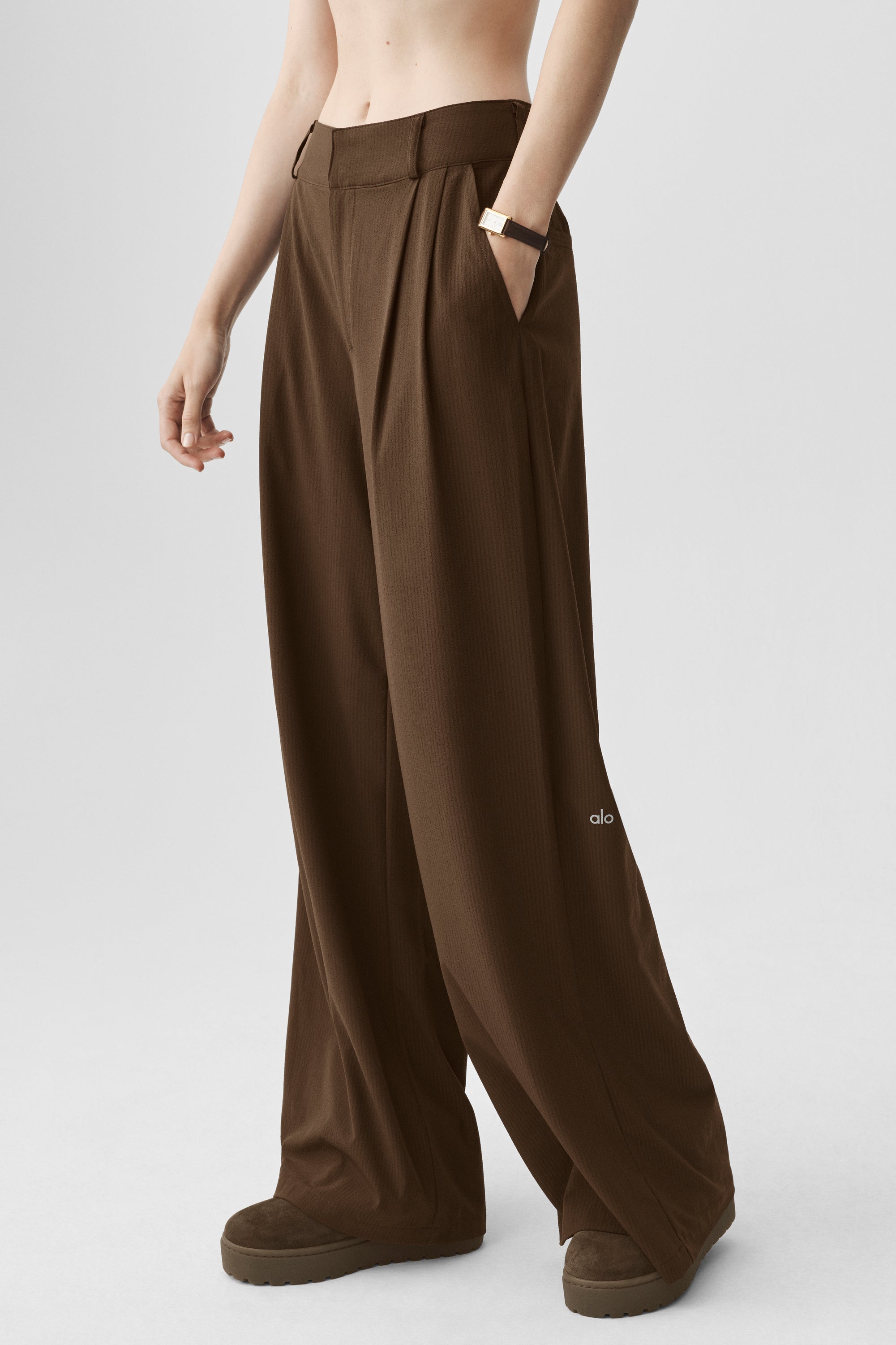 High-Waist Dreamscape Trouser (Long) - Espresso