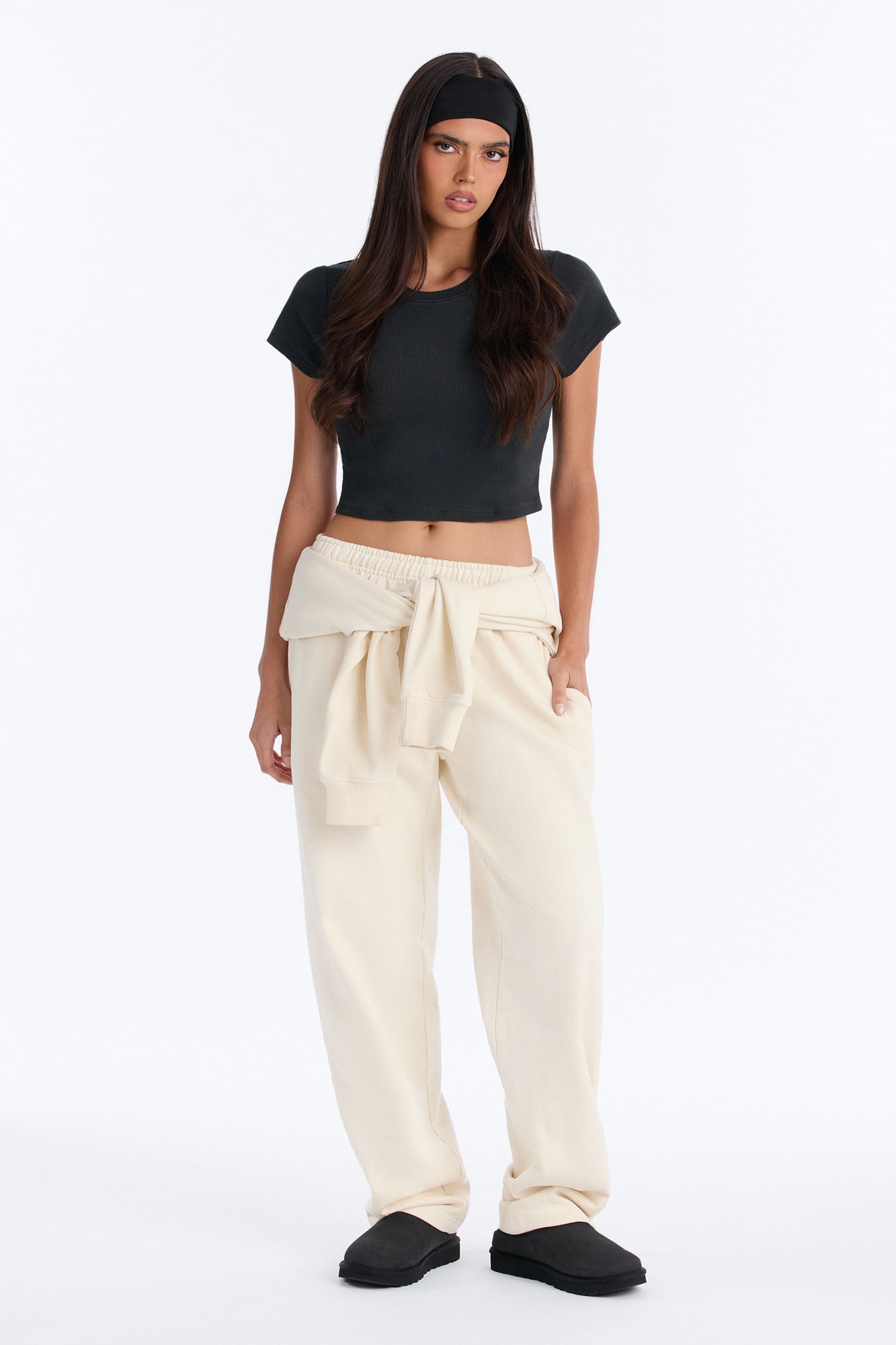 TERRY Classic Straight Leg Sweatpant - Washed Cream