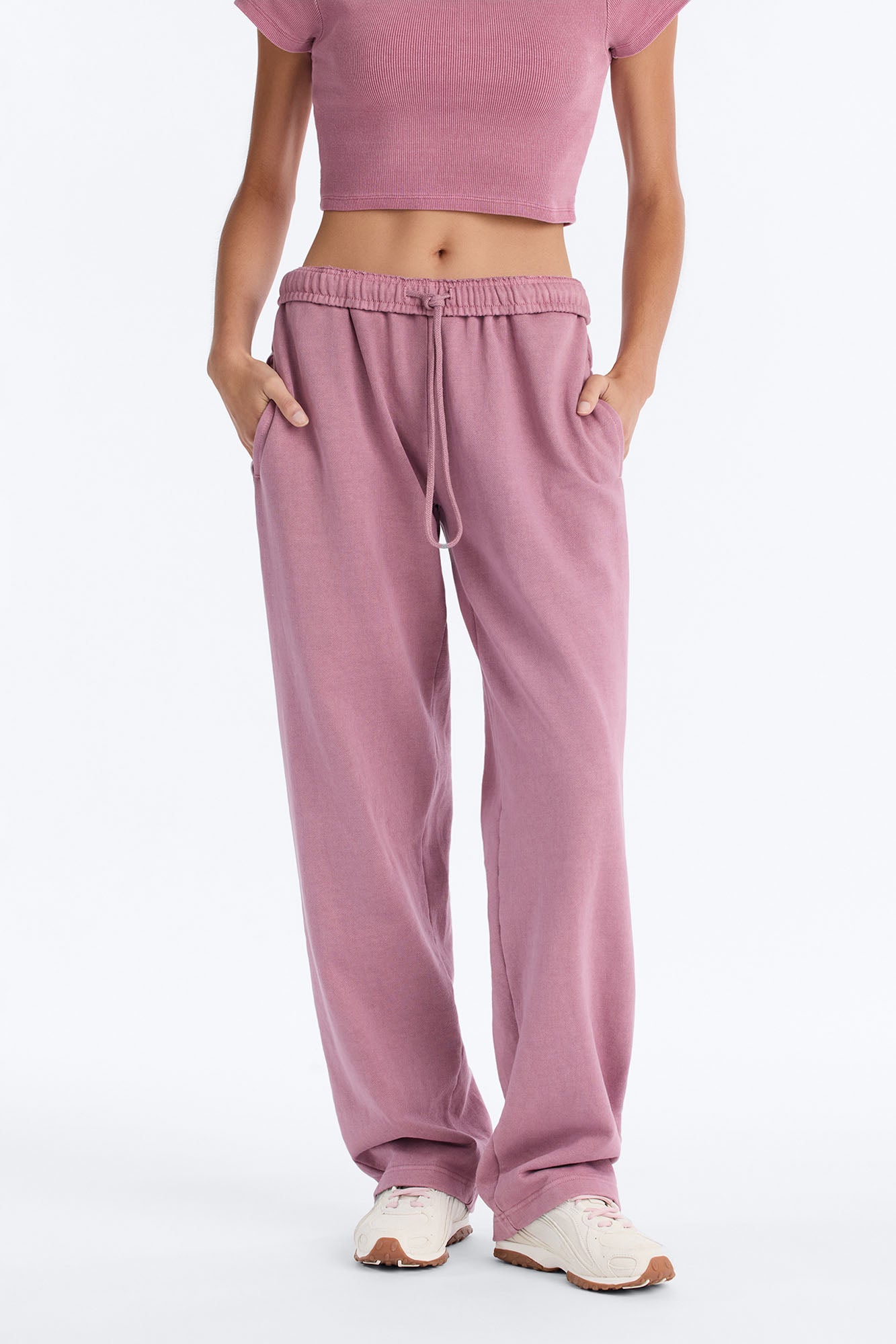 TERRY Classic Straight Leg Sweatpant - Washed Mauve