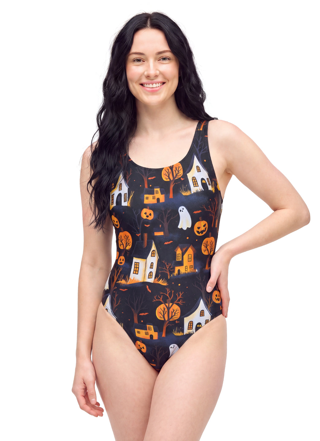 Sporti Spooky Hollow Wide Strap One Piece Swimsuit (22-44)