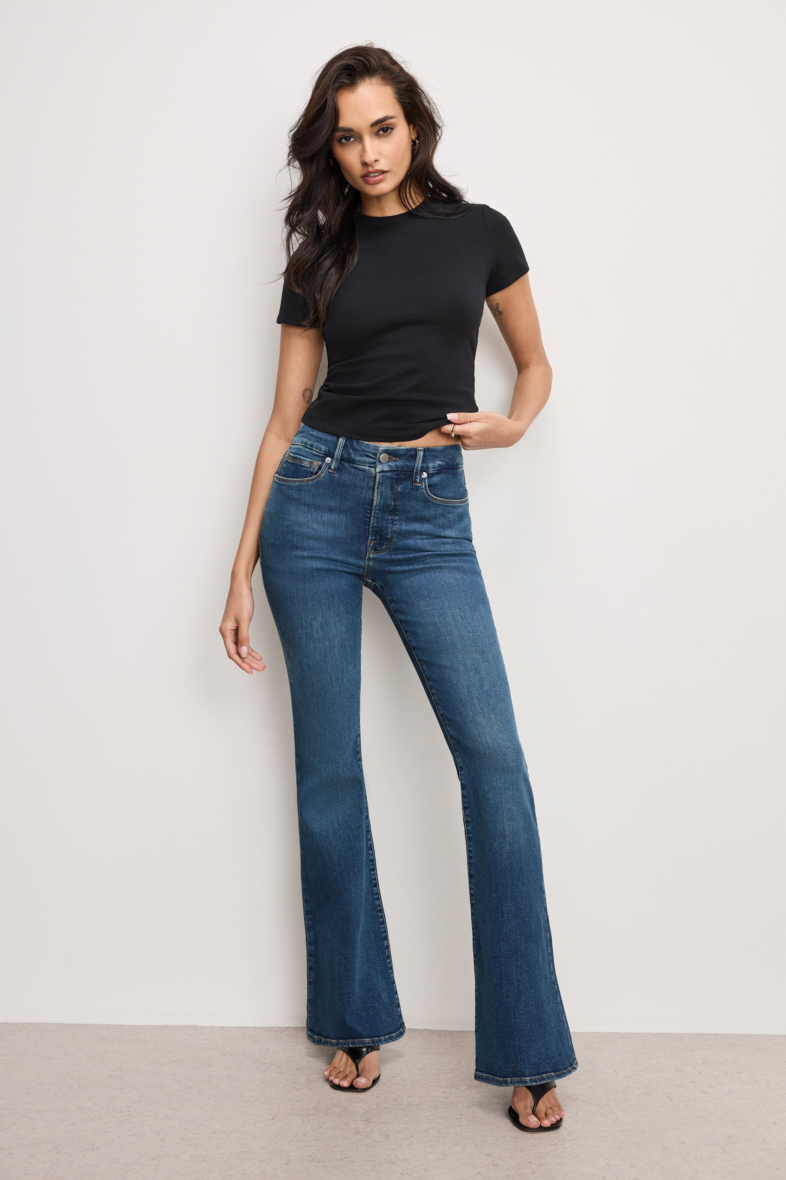GOOD LEGS FLARE JEANS LONG | BLUE004