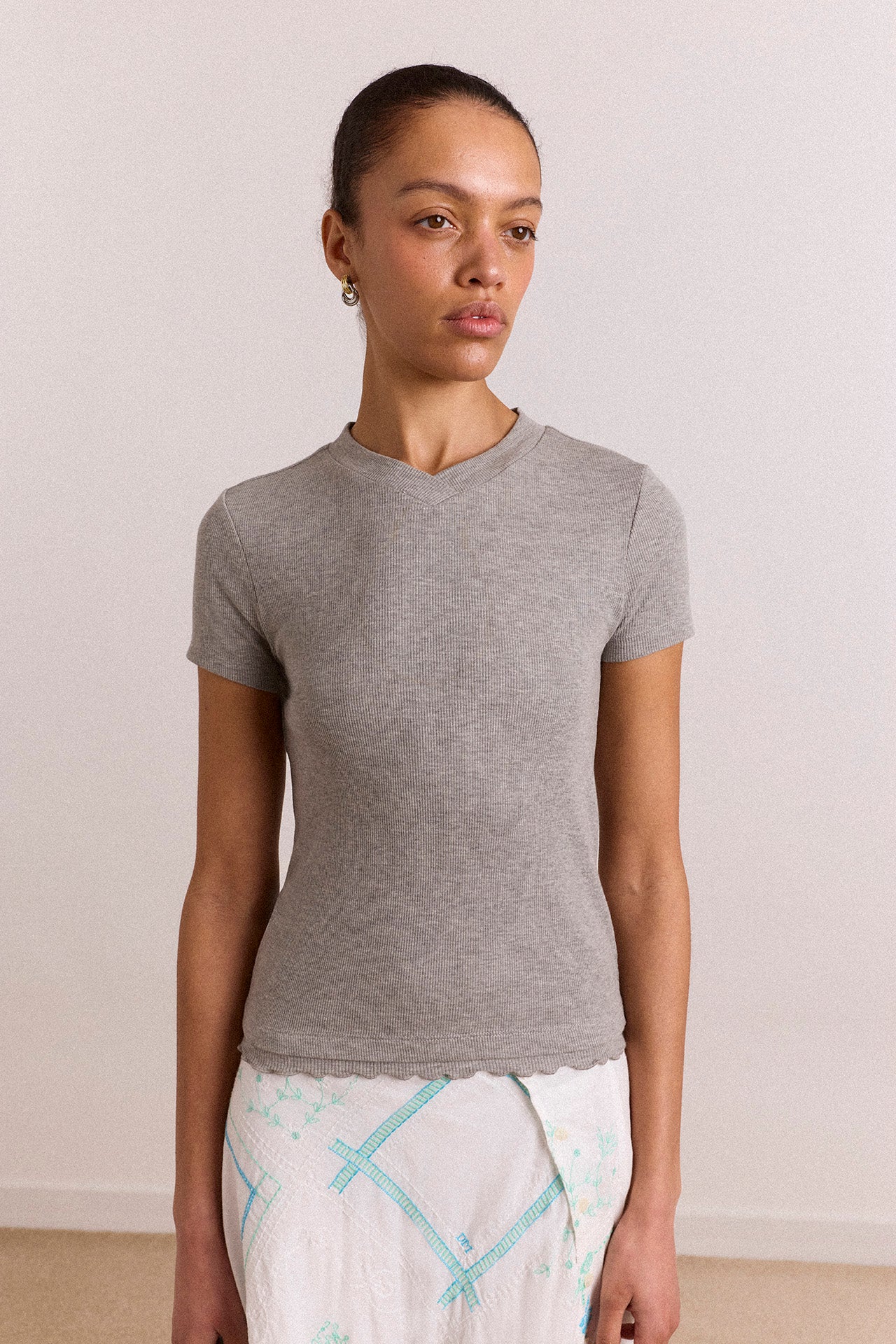 Zola Short Sleeve Tee - Grey Marl