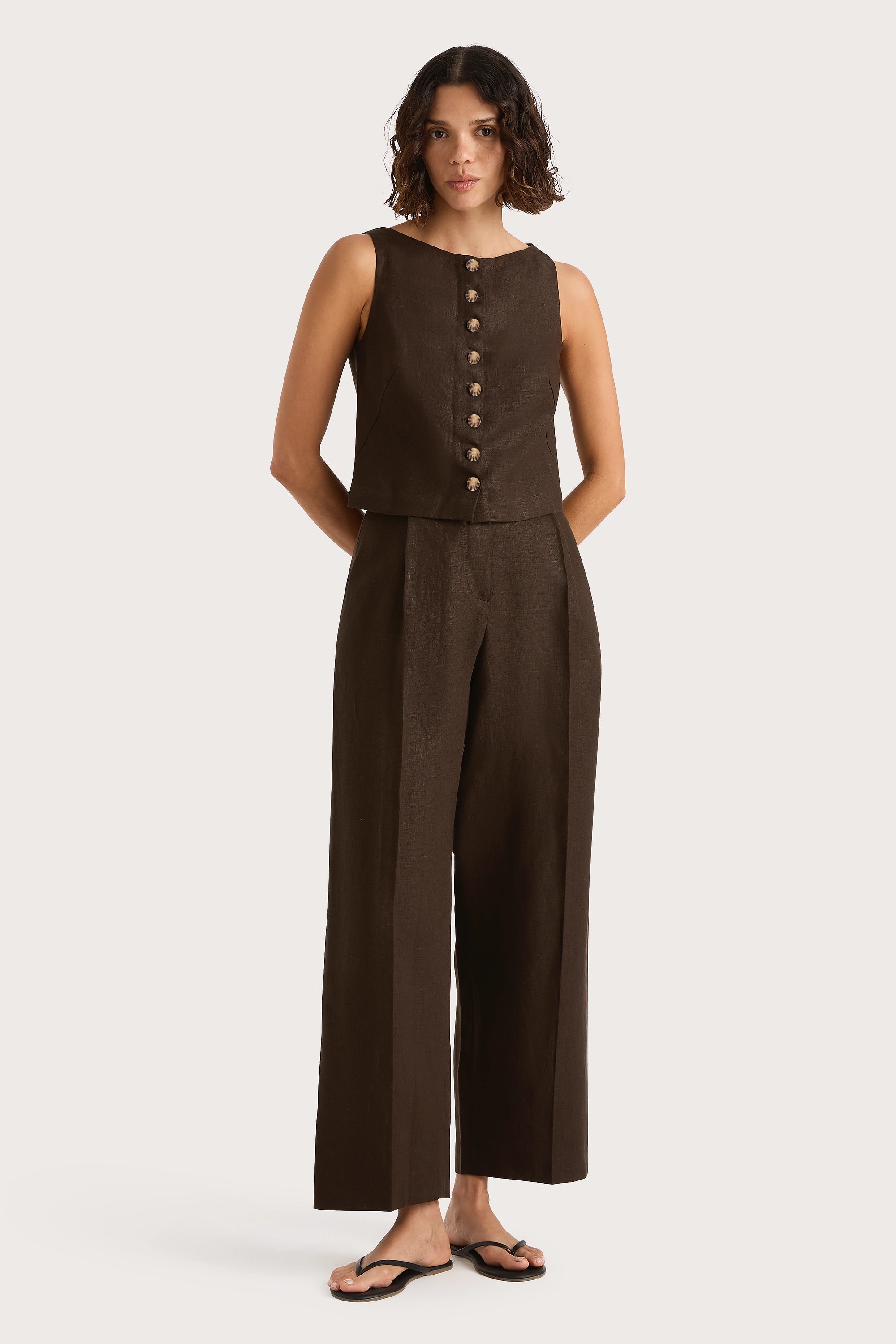Stevie Trouser Coffee - Final Sale
