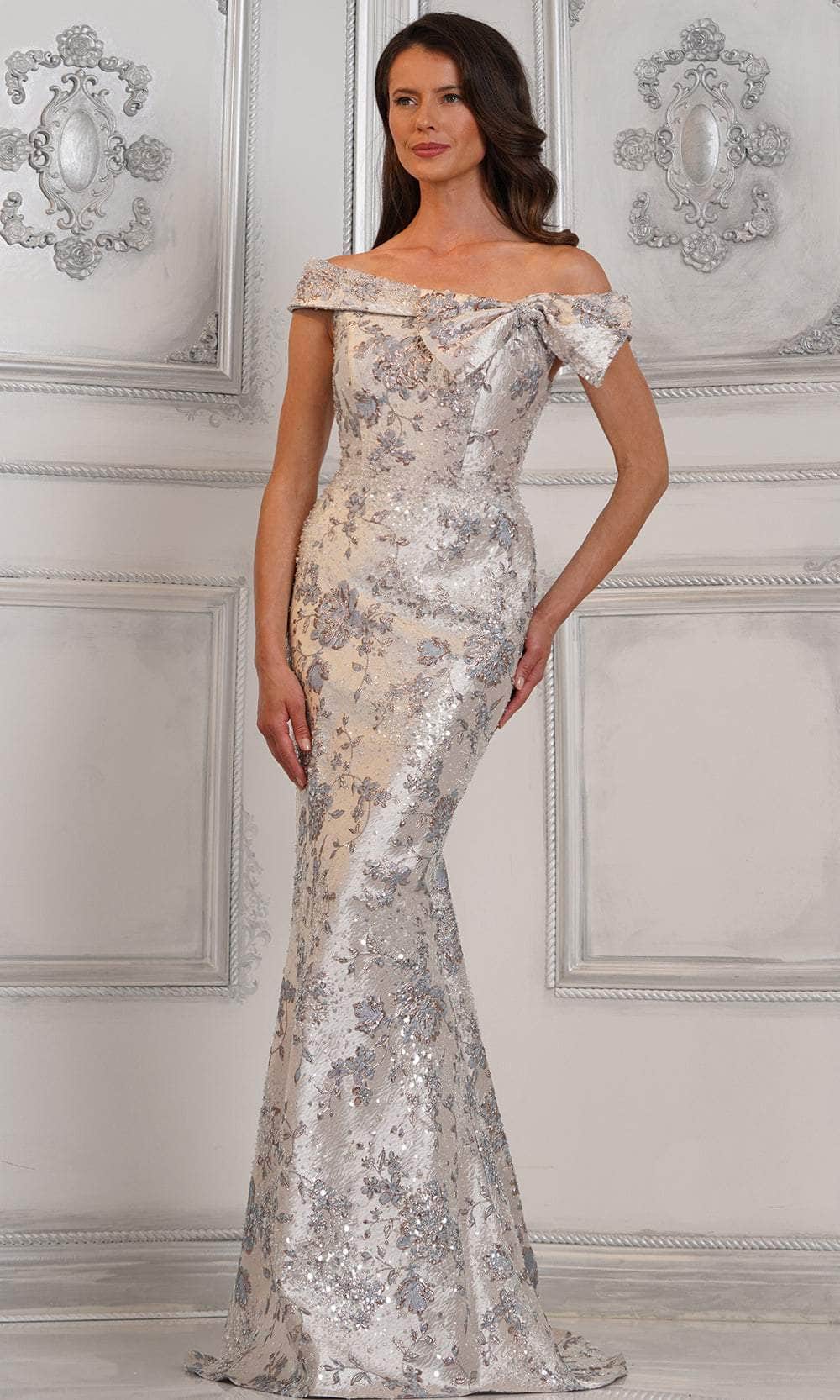 Rina di Montella RD3106 - Bow Accent Off Shoulder Gown