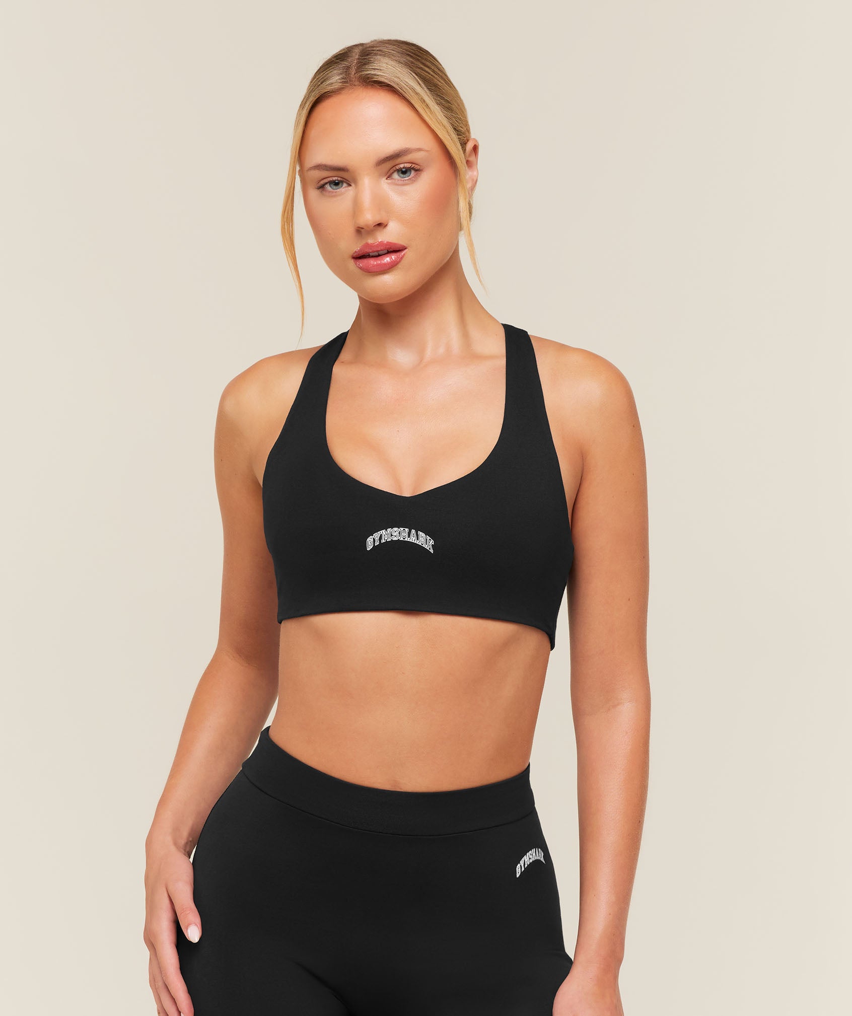 Gymshark Training Campus Cotton Sports Bra - Black
