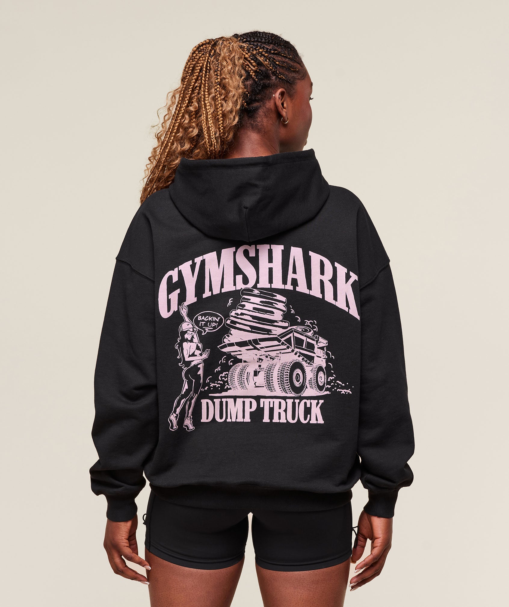 Gymshark Dump Truck Graphic Hoodie - Black