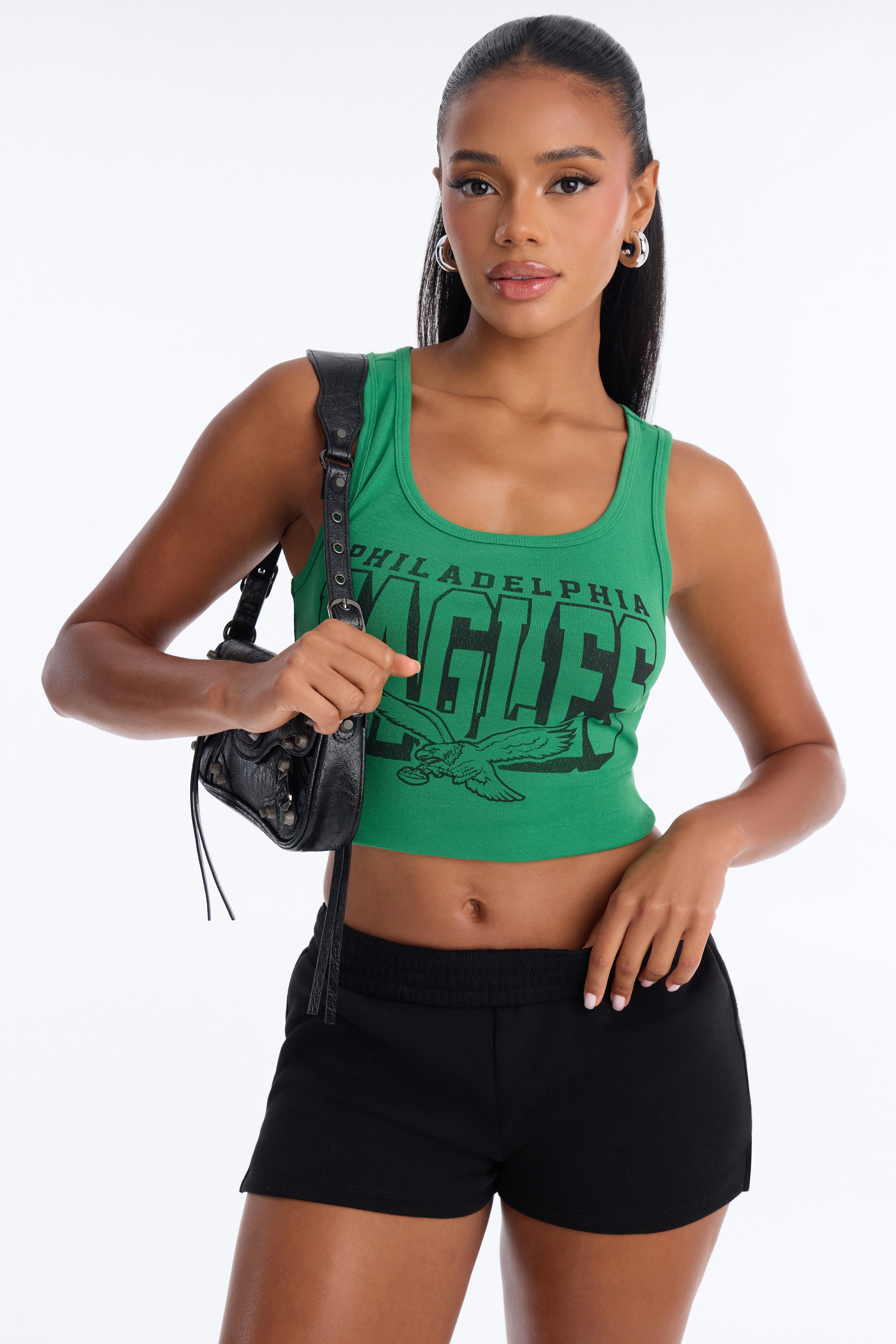 NFL Philadelphia Eagles Ribbed Cut Off Tank Top - Kelly Green
