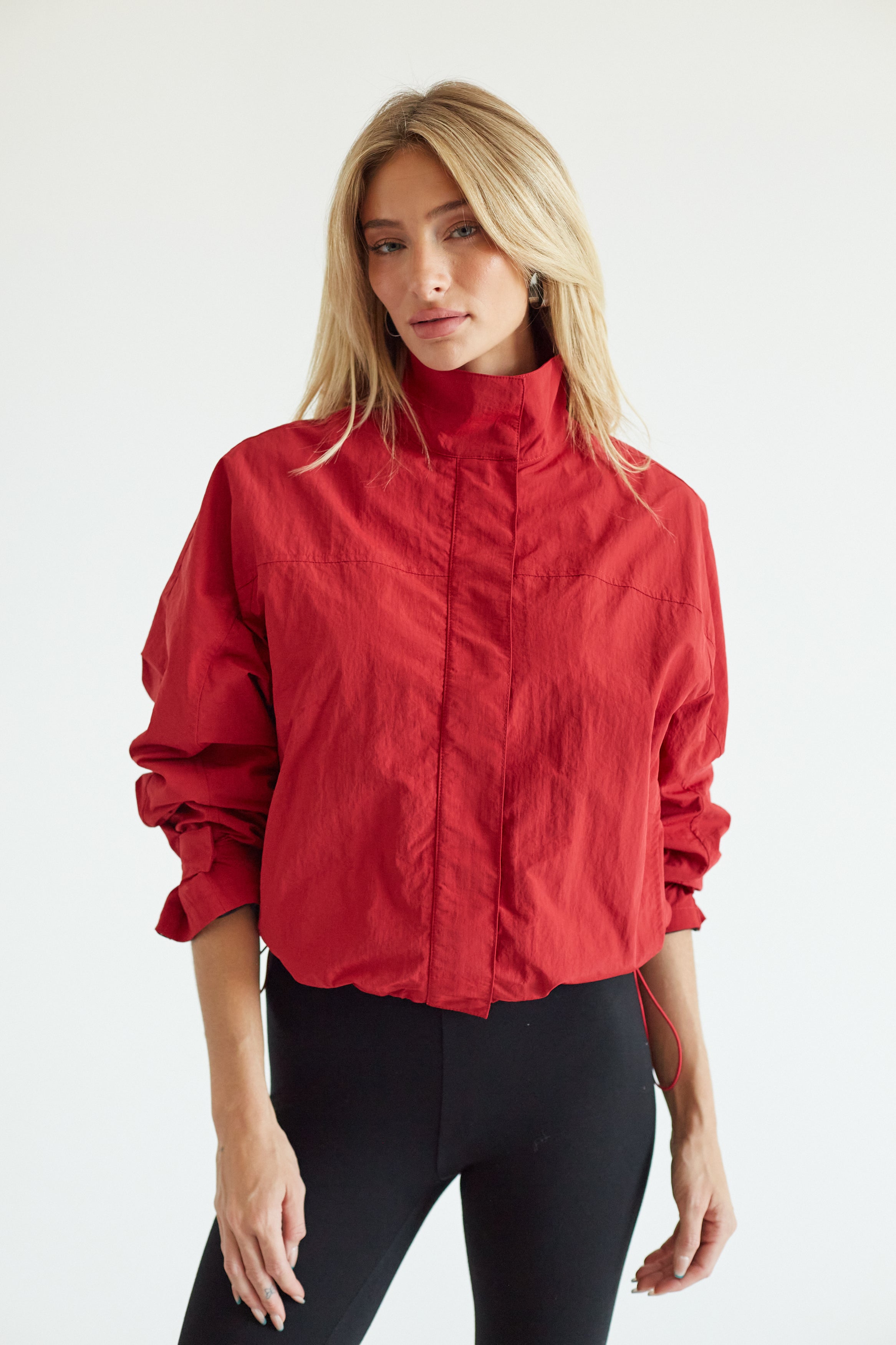 Jillian Funnel Neck Windbreaker Jacket