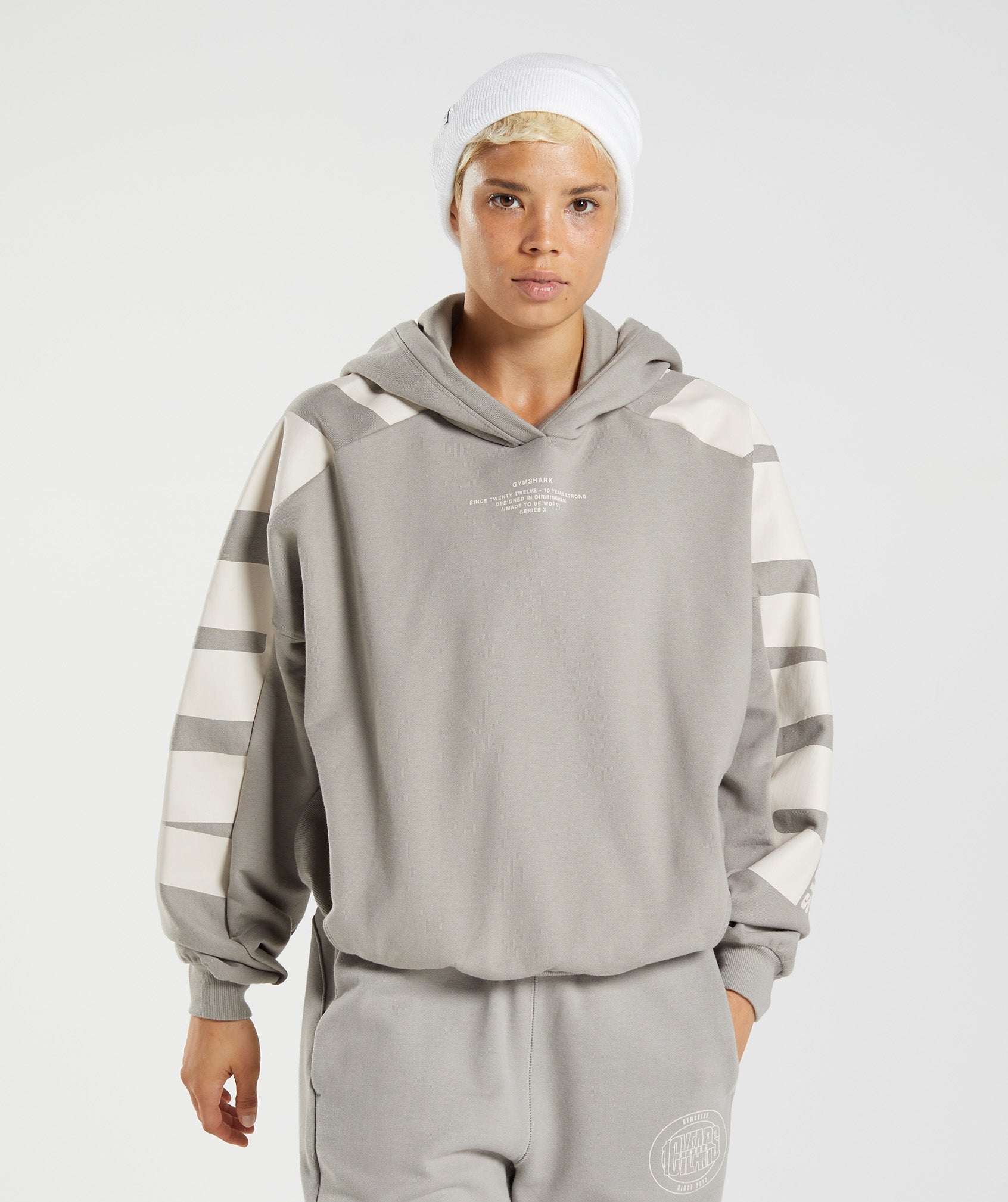 Gymshark GS10 Year Hoodie - Ecru Brown