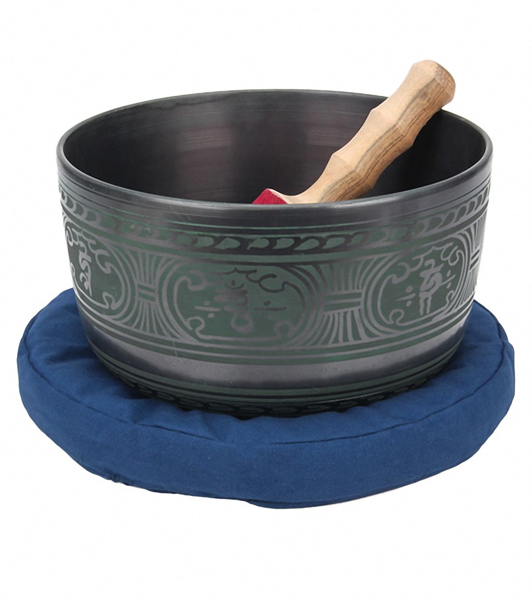 Sacred Space Healing Note New Etched D Chakra Tibetan Singing Bowl 10.75"
