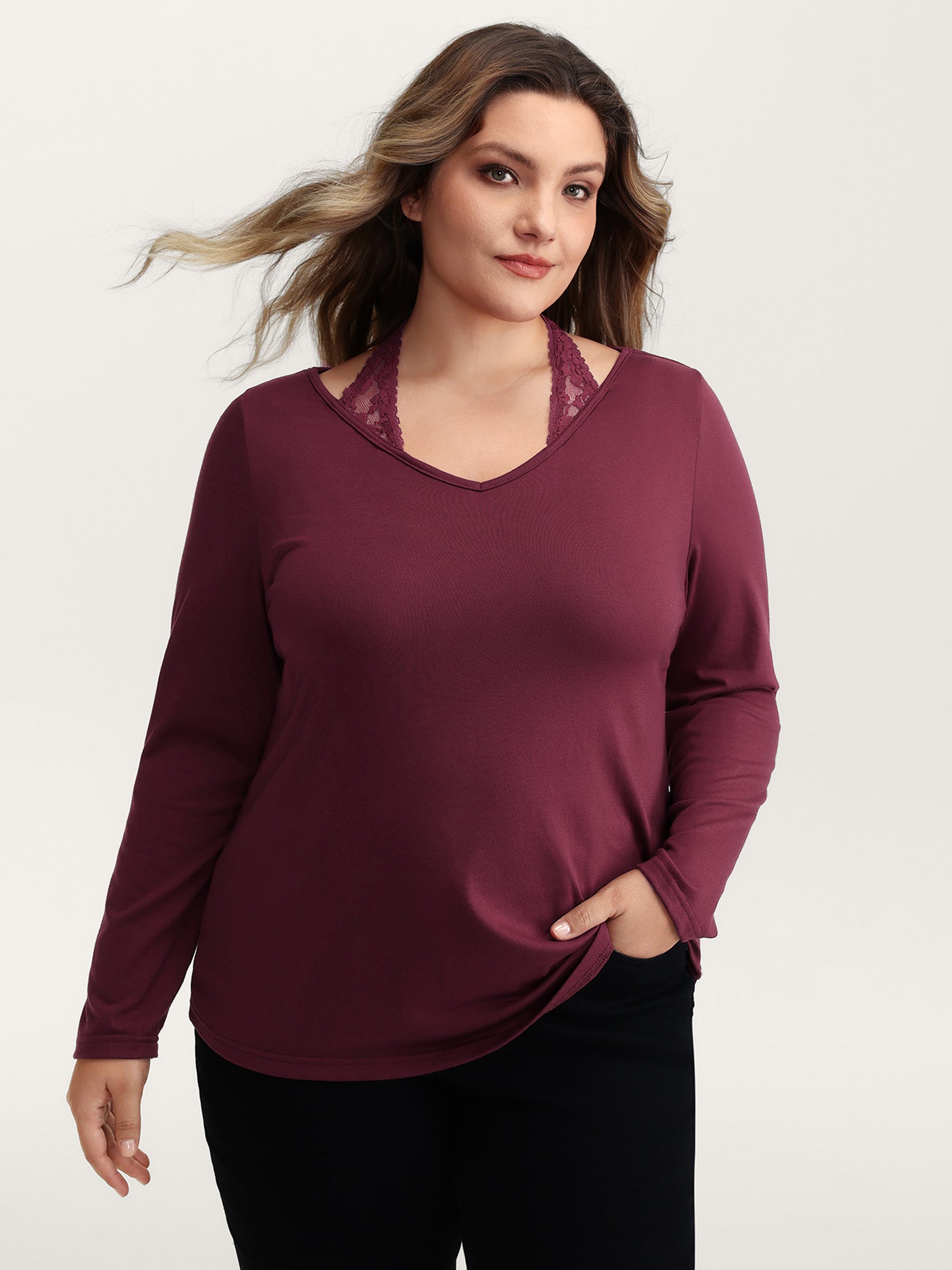 Supersoft Lace Halter Neck T-Shirt