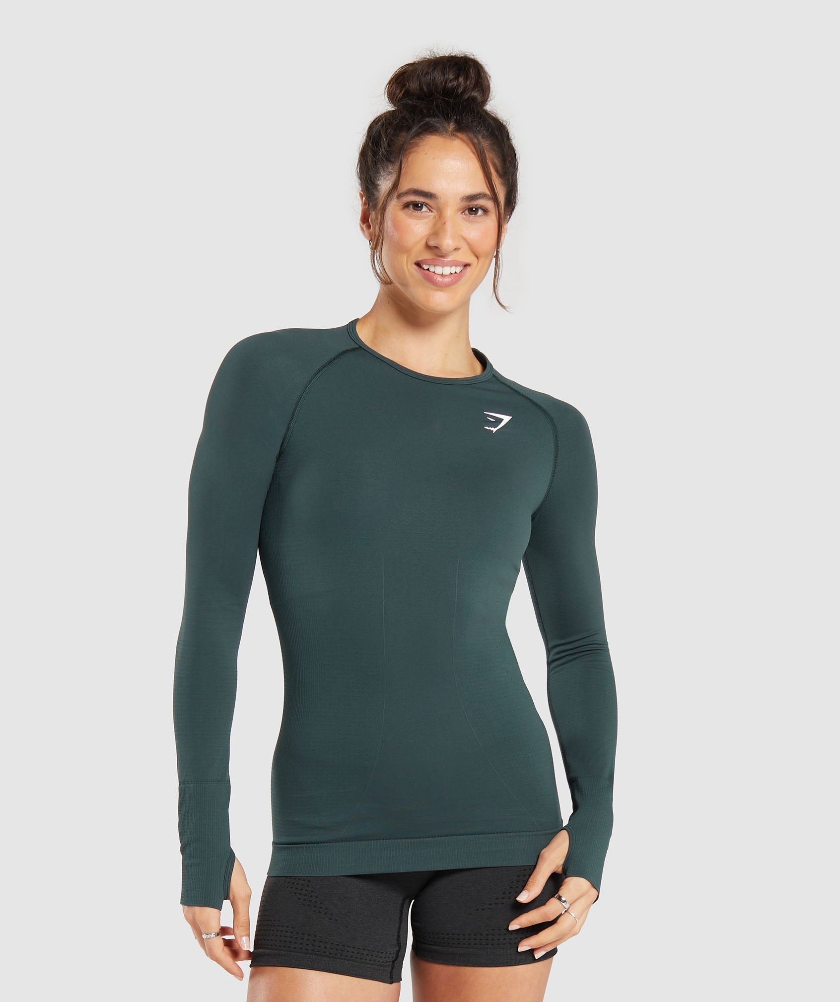 Gymshark Vital Seamless 2.0 Long Sleeve Top - Green