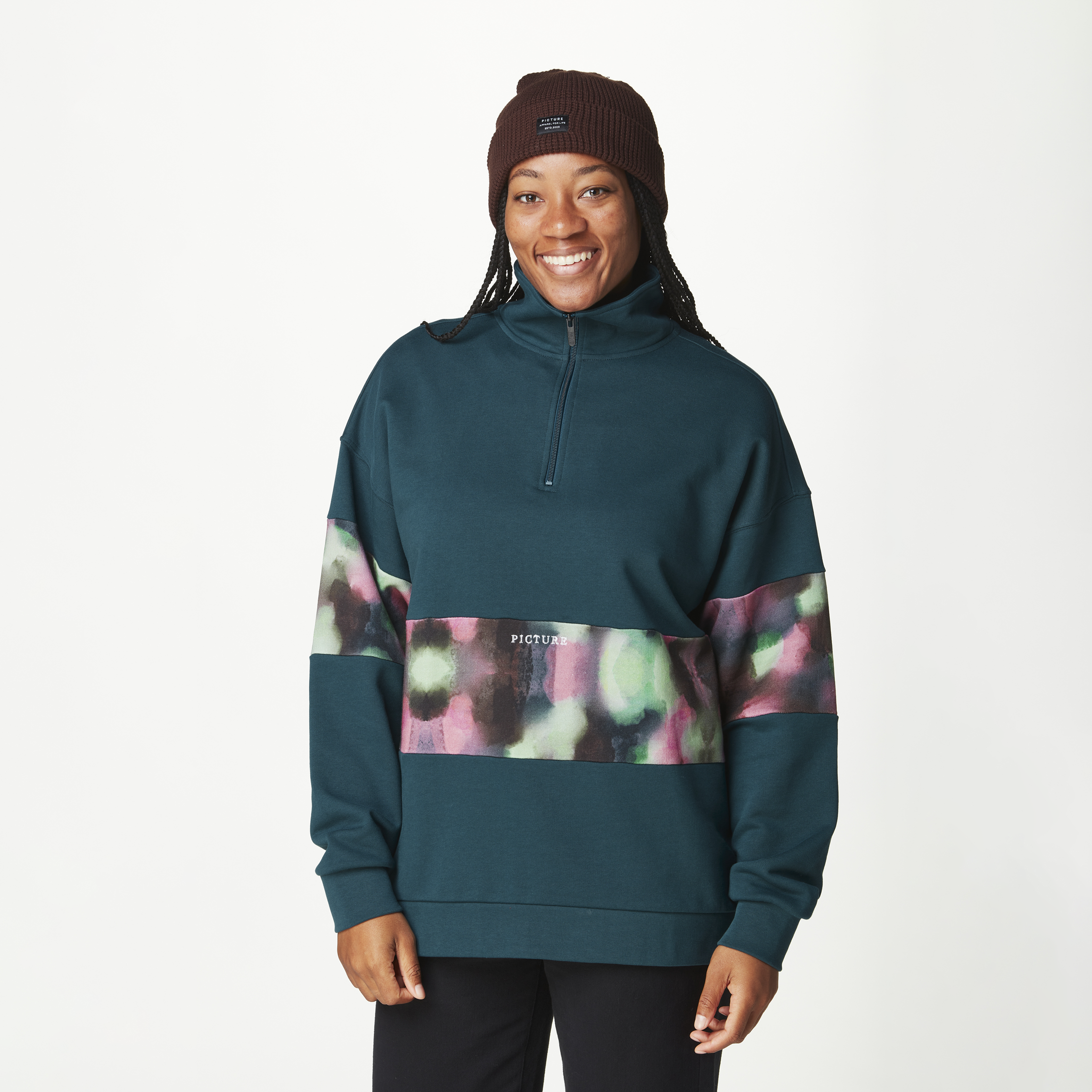 Sweat 1/4 zippé femme FIR RUGBY