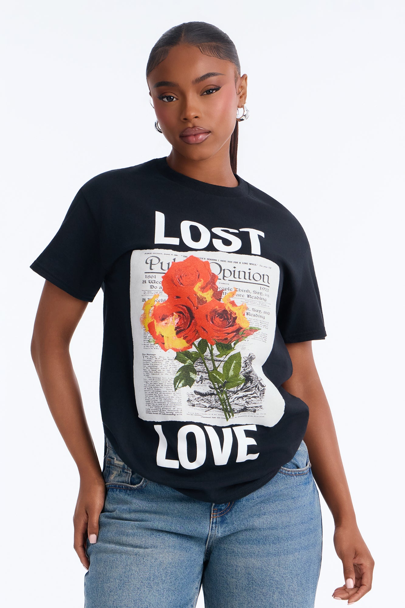 Lost In Love Graphic Tee - Black