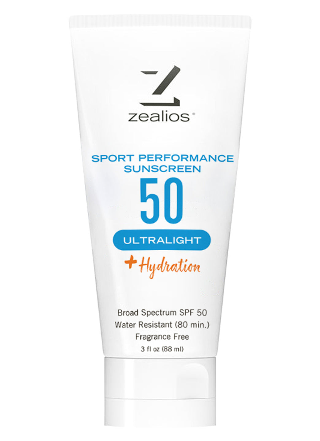 Zealios Skin Care Sport Performance Ultralight plus Hydration SPF 50 Sunscreen, 3 oz