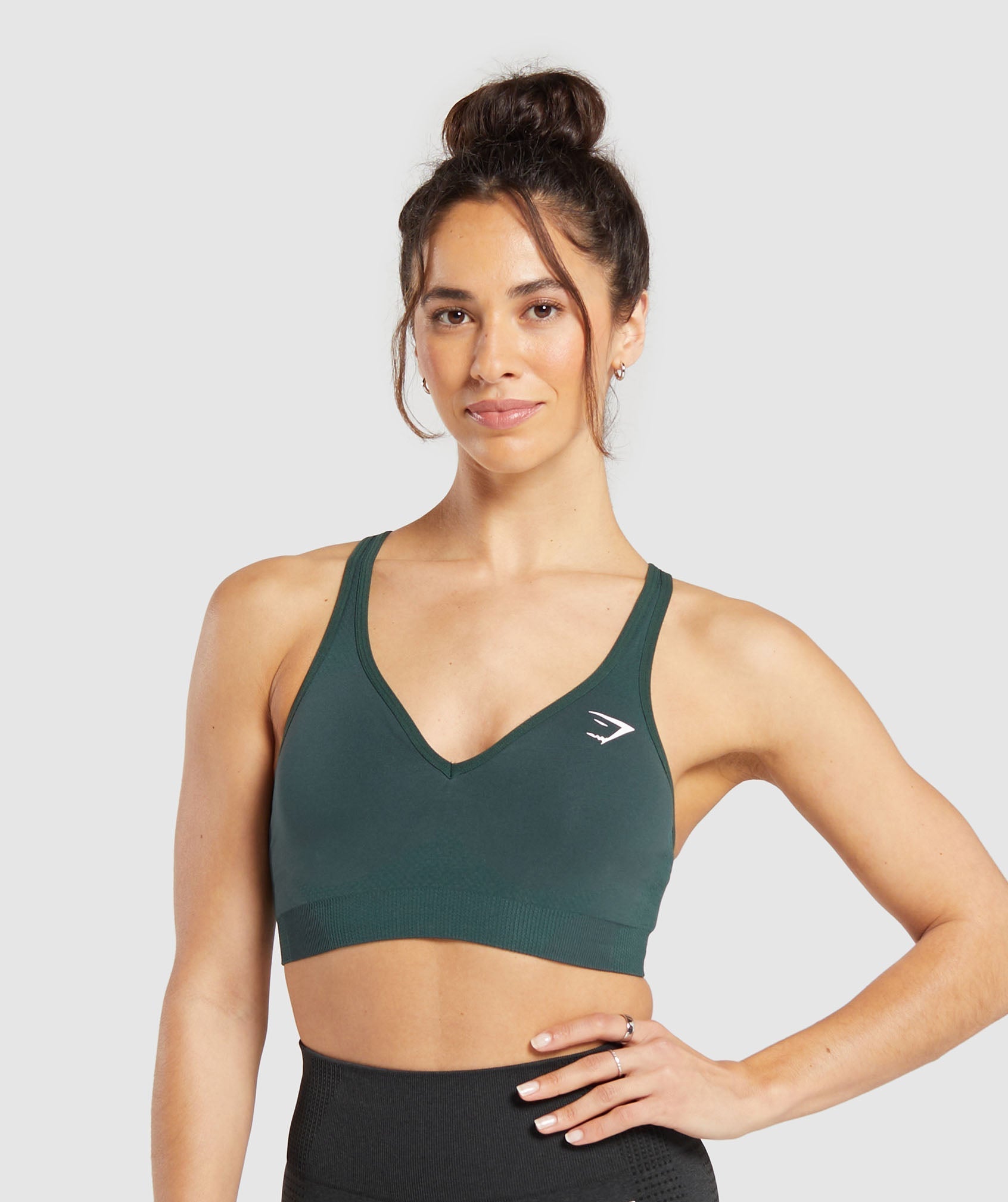 Gymshark Vital Seamless V Neck Sports Bra - Green