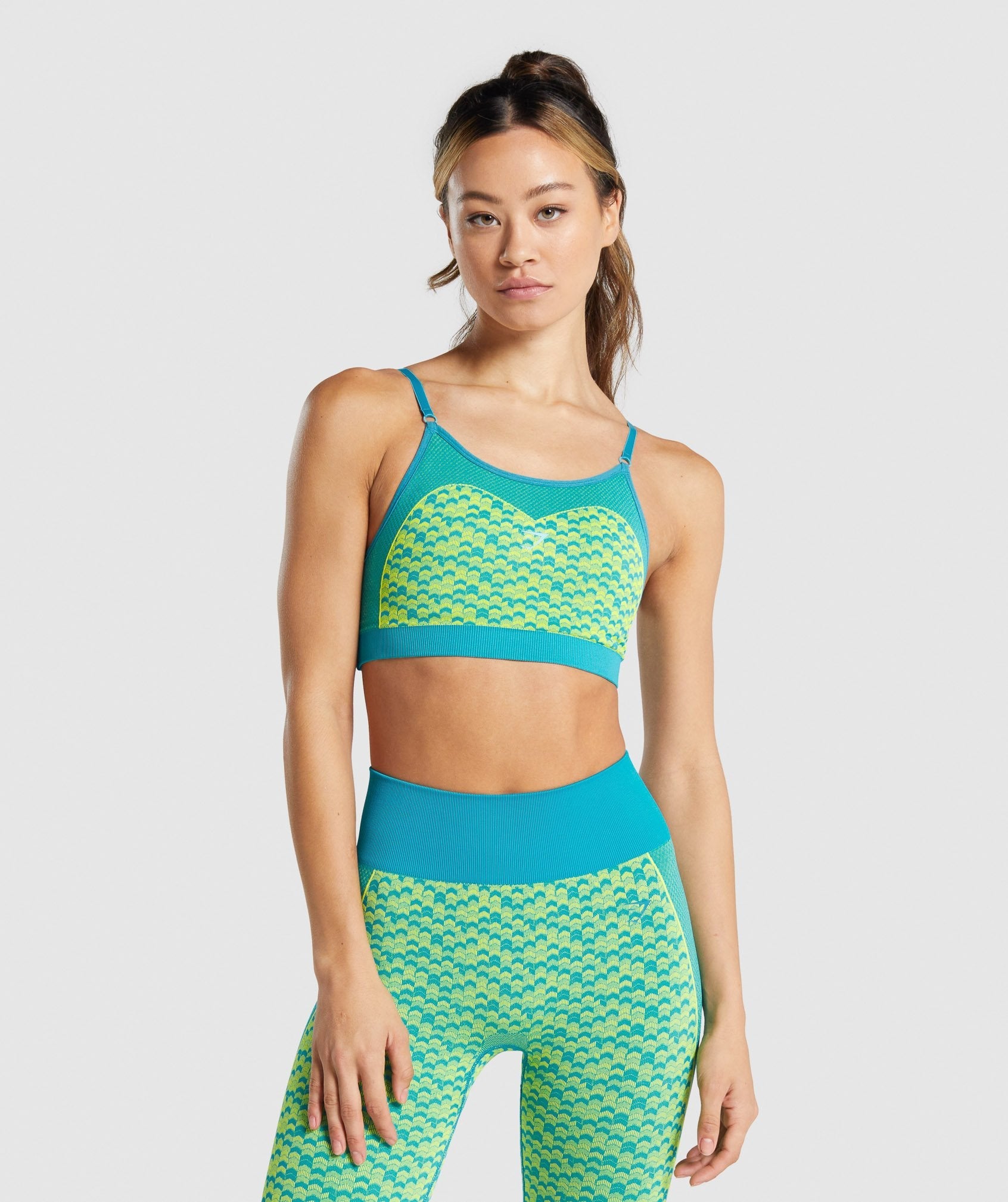 Gymshark WTFlex Seamless Strappy Sports Bra - Blue