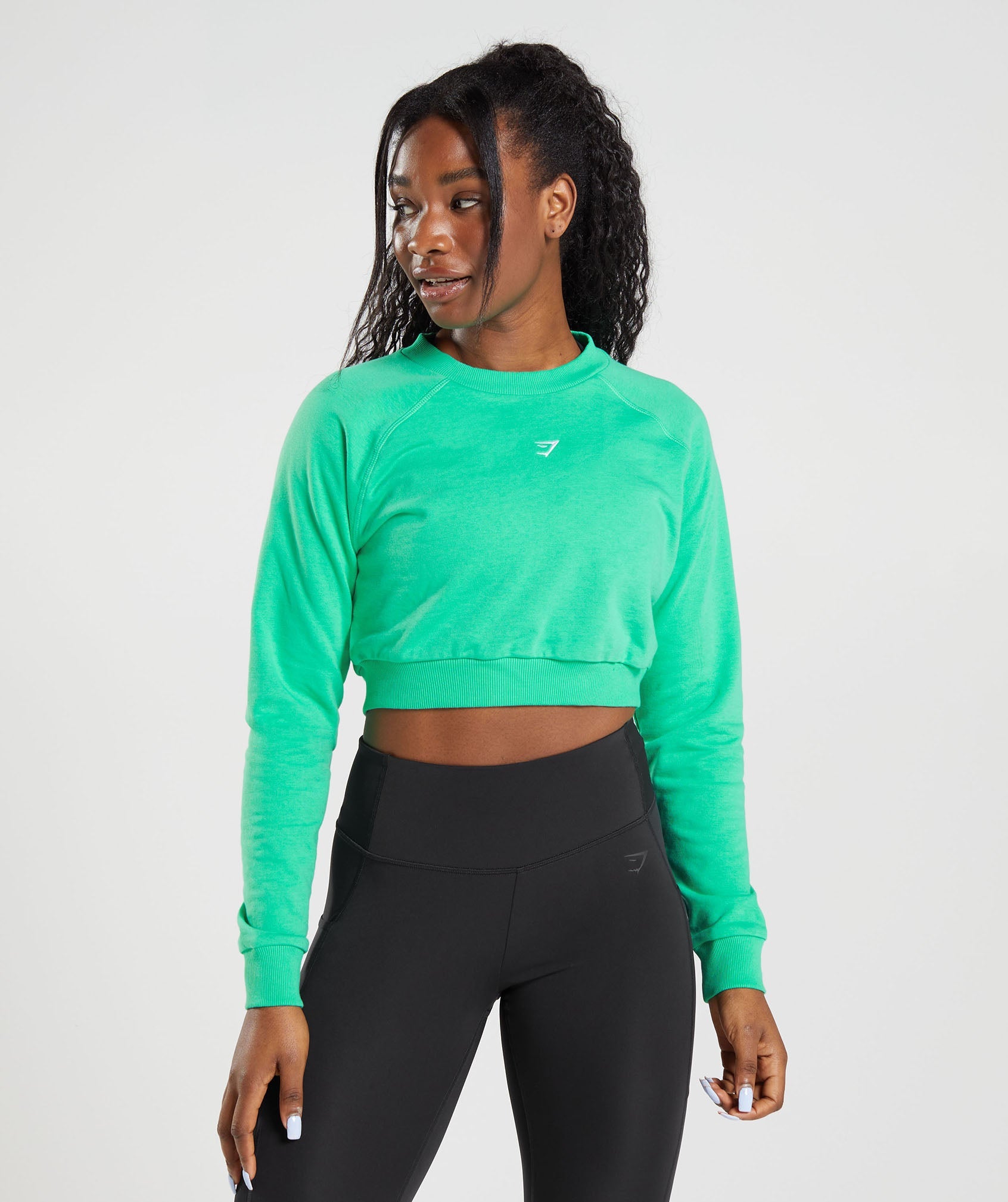 Gymshark Training Crop Sweater - Tropic Green