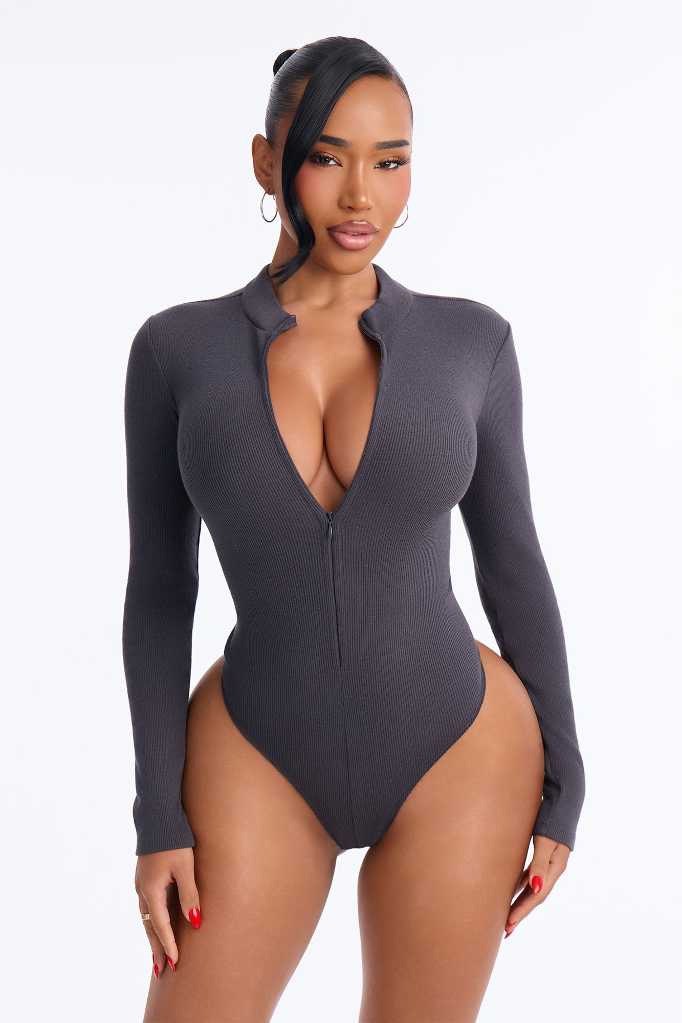Grind Time Beyond Long Sleeve Bodysuit - Charcoal