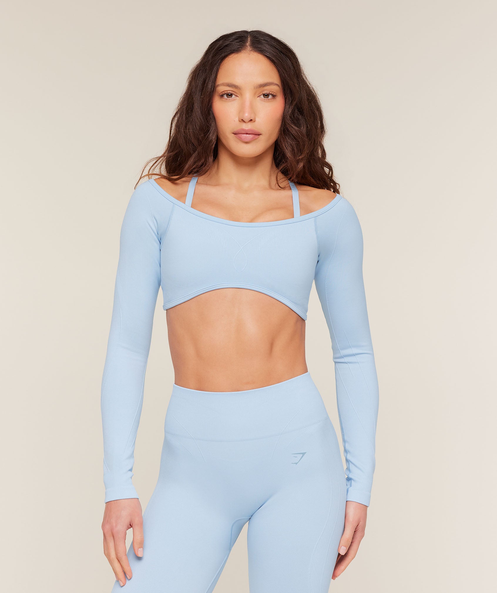 Gymshark Poise Long Sleeve Top - Chilled Blue