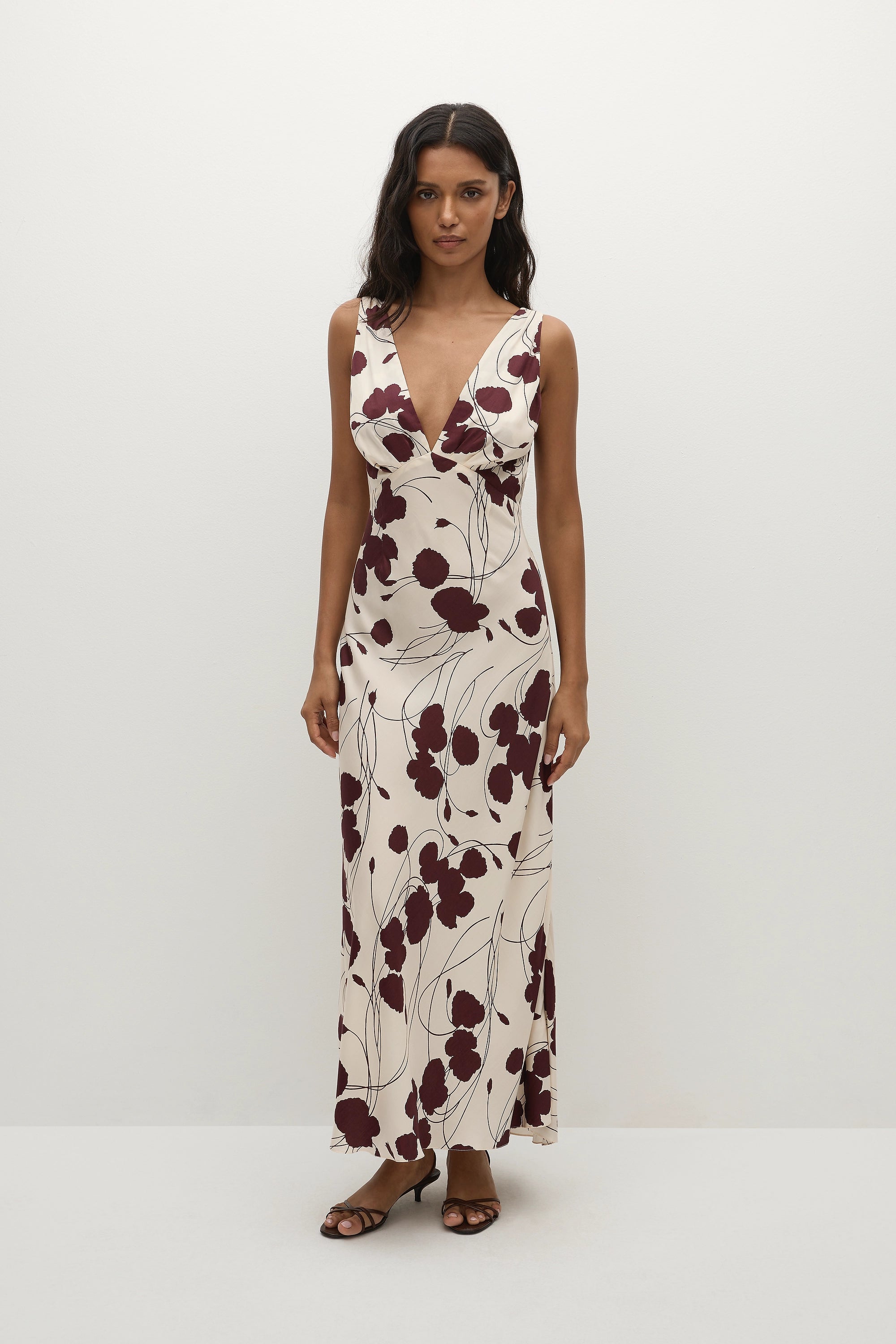 Signe Maxi Dress Dandelion Floral Bordeaux - Final Sale