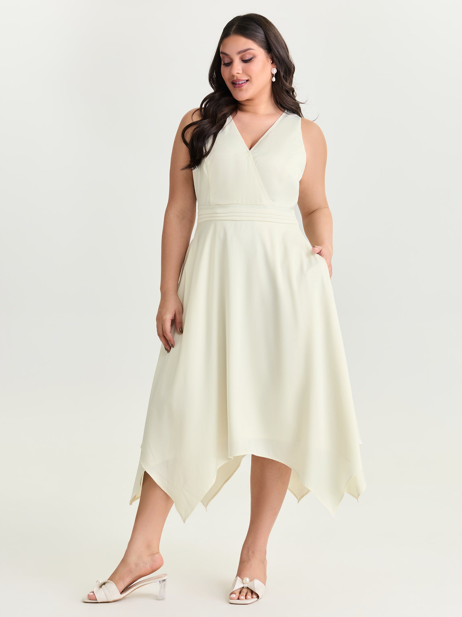 Wrap Neckline Classic Maxi Dress