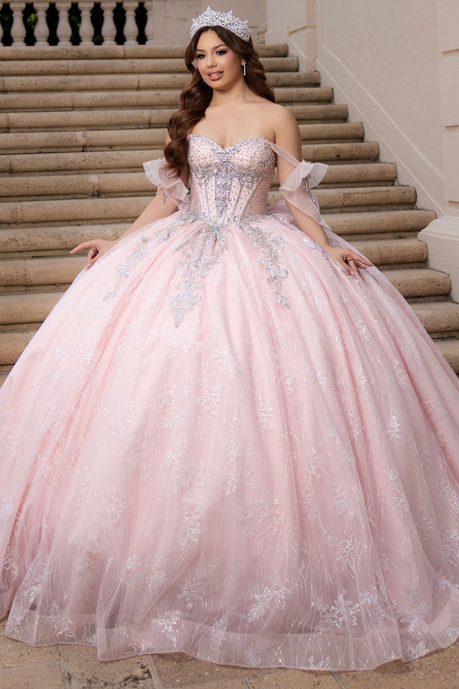 Vizcaya by Mori Lee 4080060 - Crystal Encrusted Tulle Quinceanera Gown