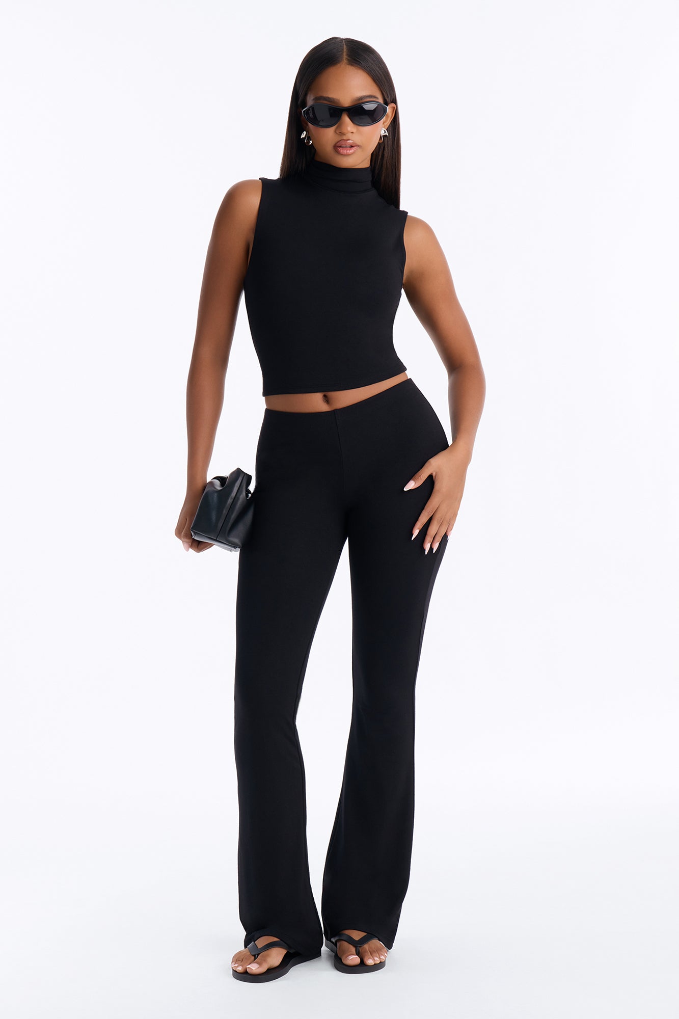 Candice Premium Modal Pant Set - Black