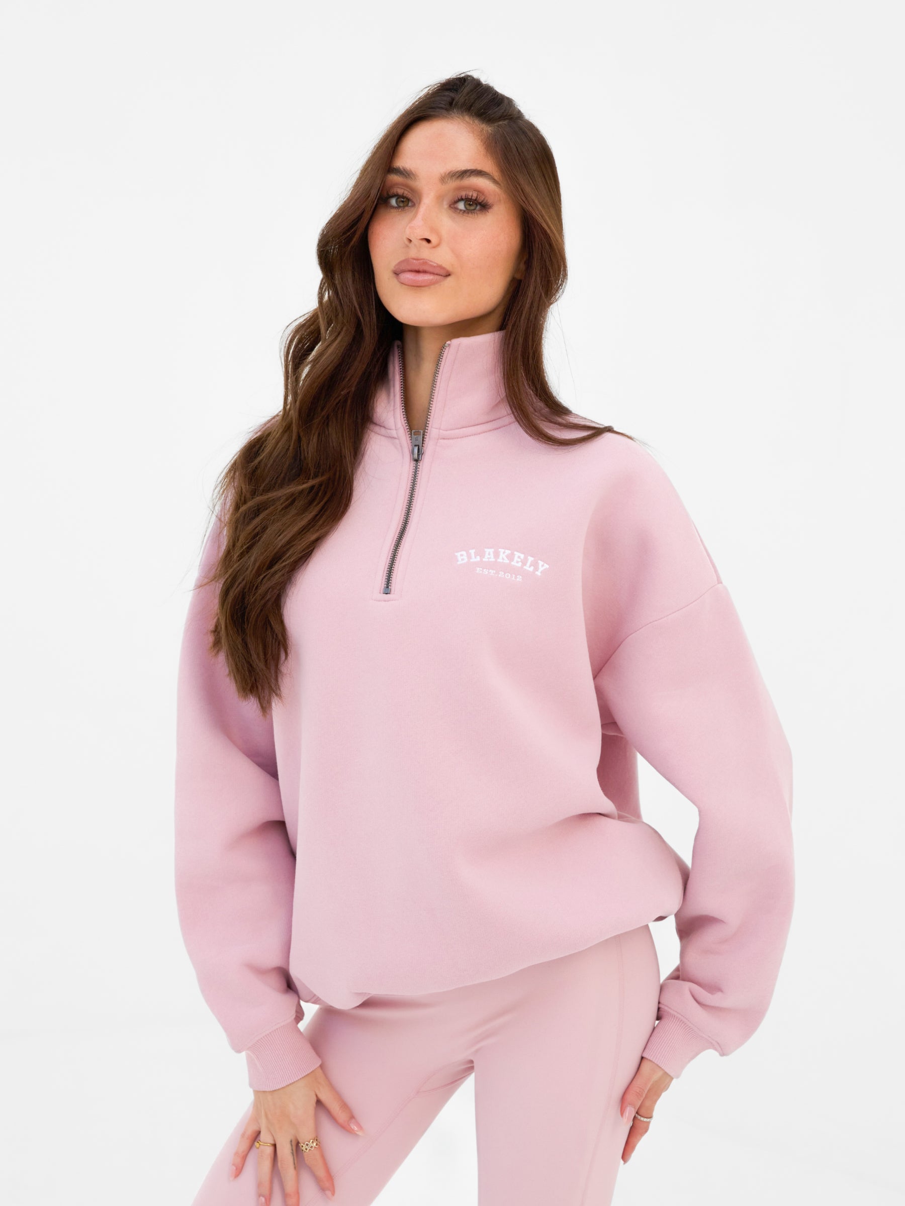 Heritage 1/4 Zip Jumper - Vintage Pink